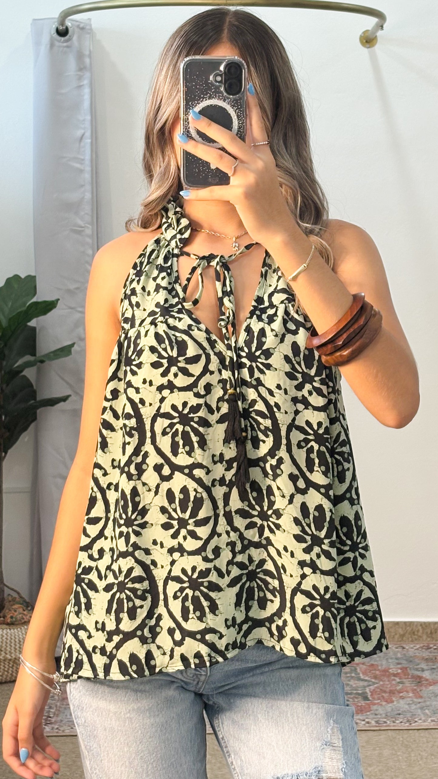 Ruffle Neck Top