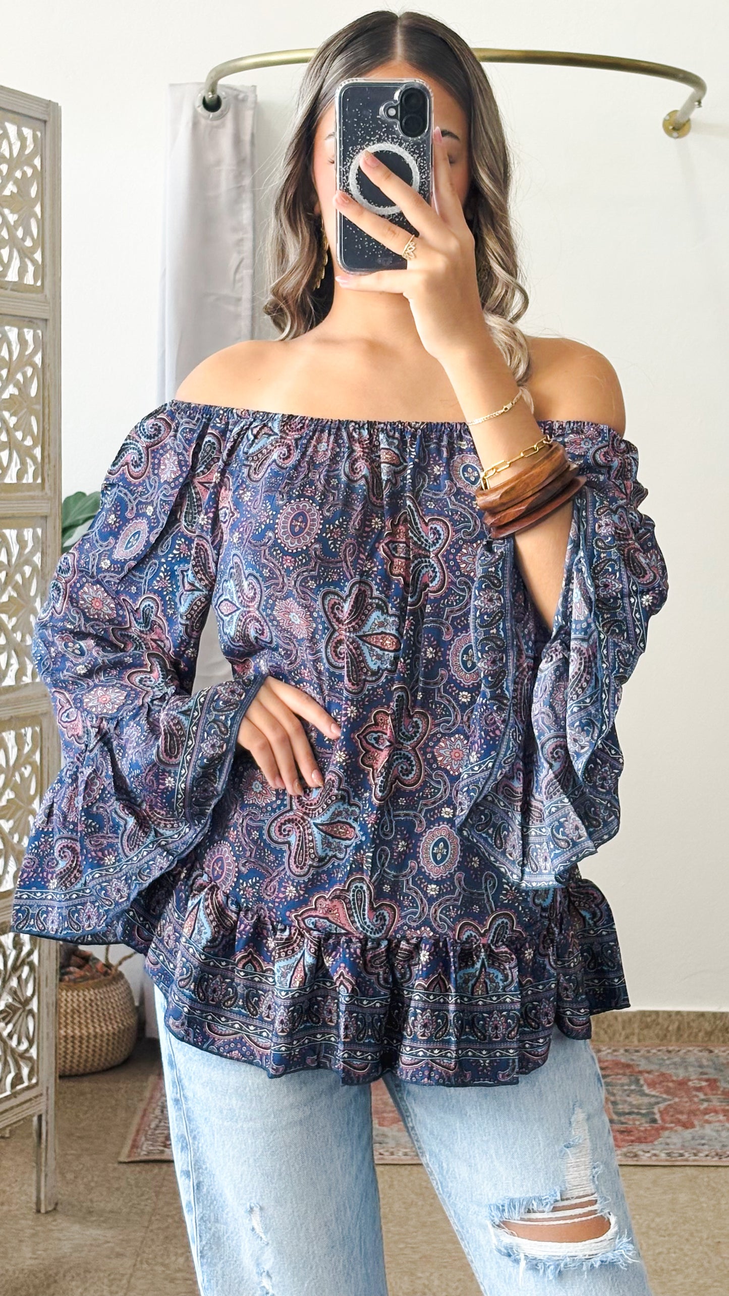 Hippie Off The Shoulder Top