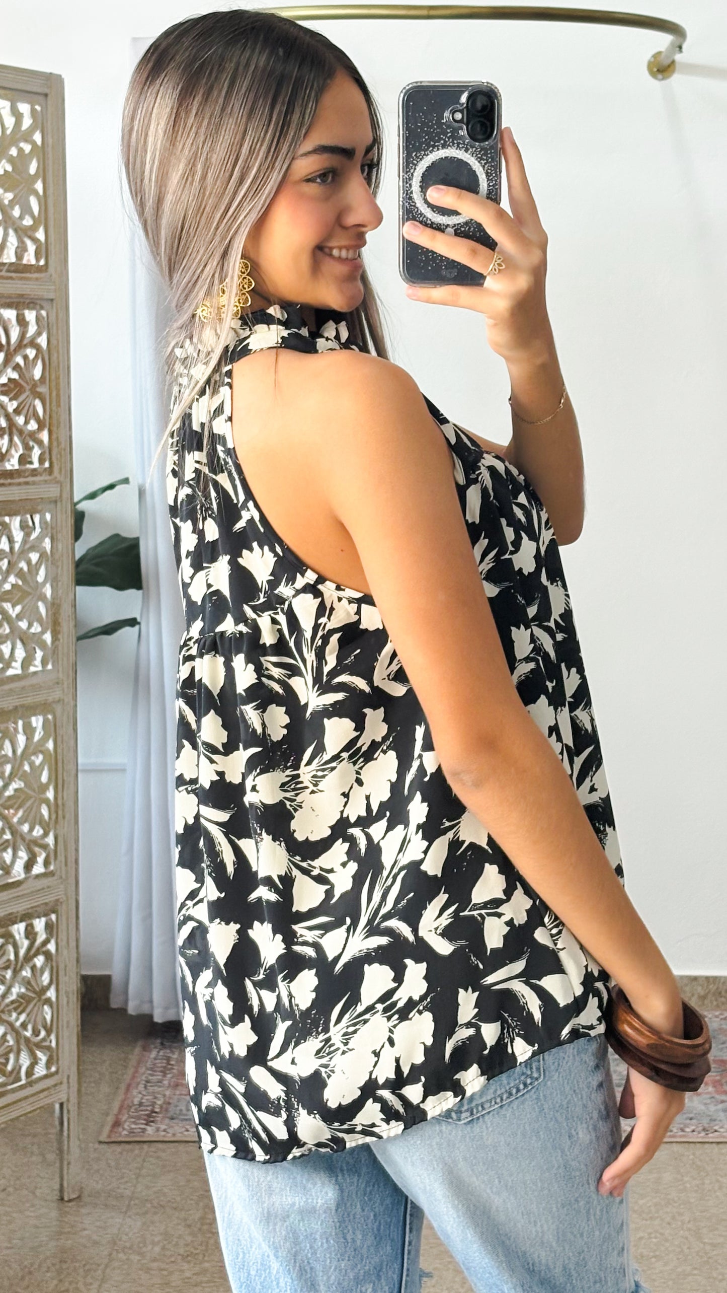 Ruffle Neck Top