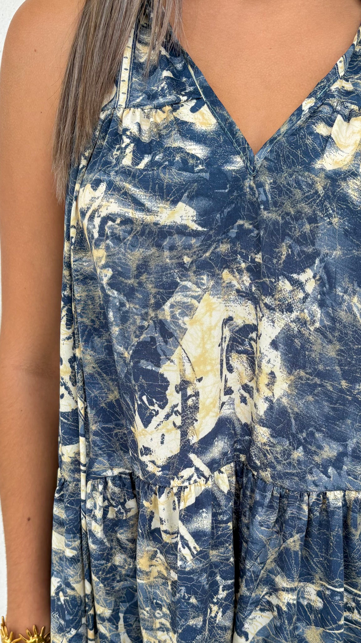 Ruffle Neck Short Dress
