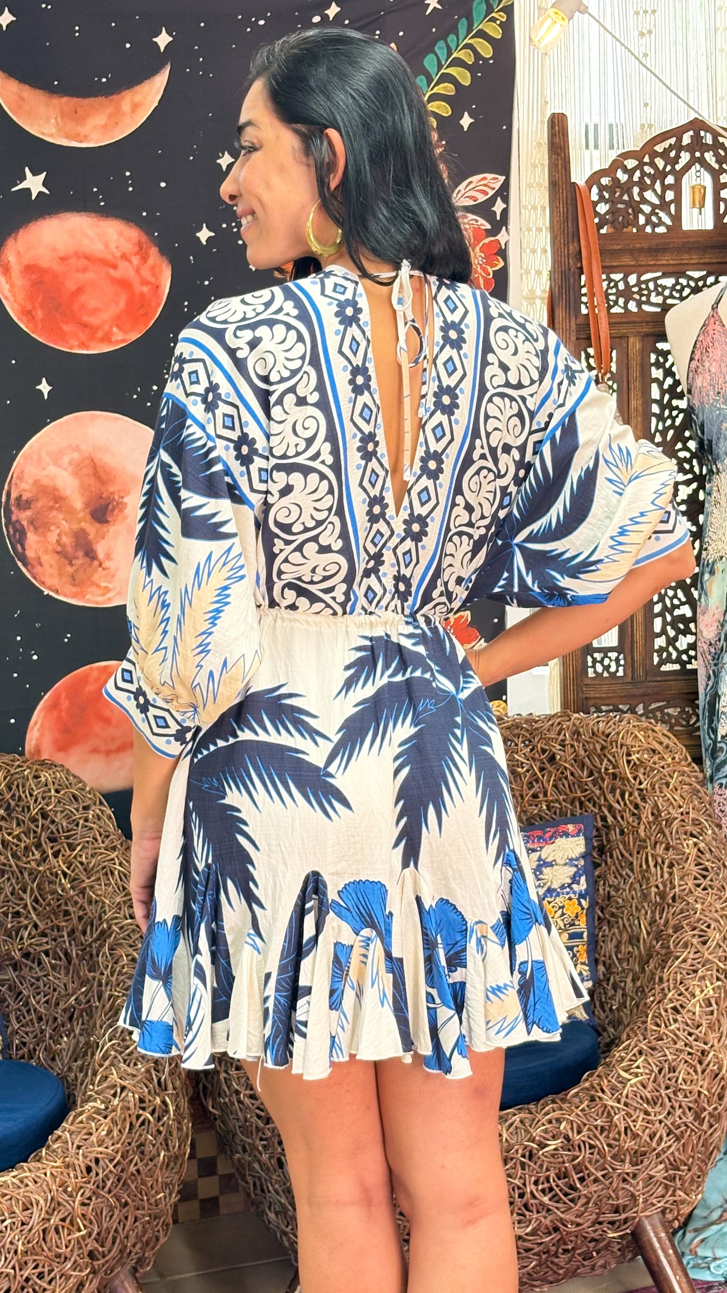 Nira Short Dress-Royal