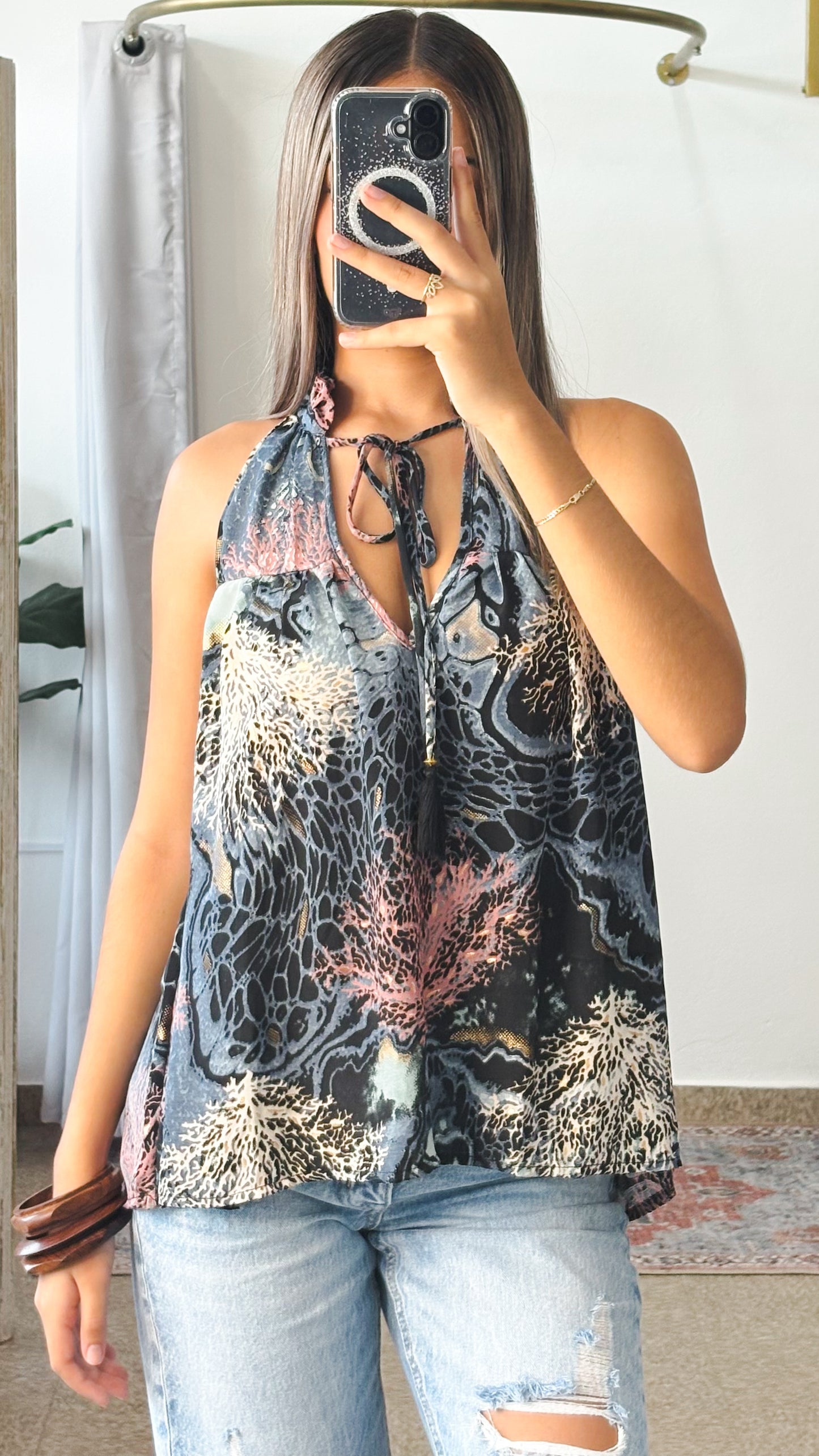 Ruffle Neck Top