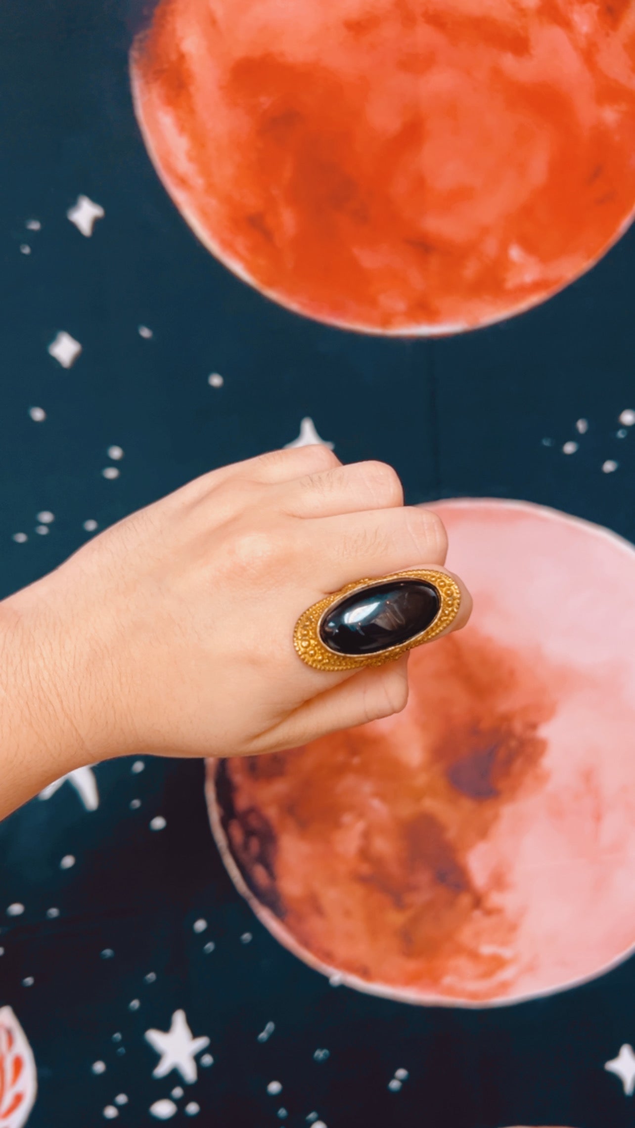 Stone Brass Ring