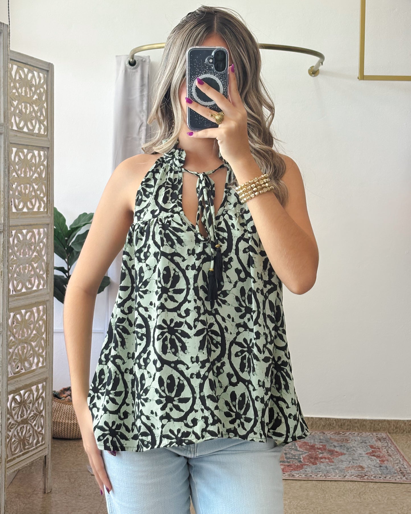 Ruffle Neck Top