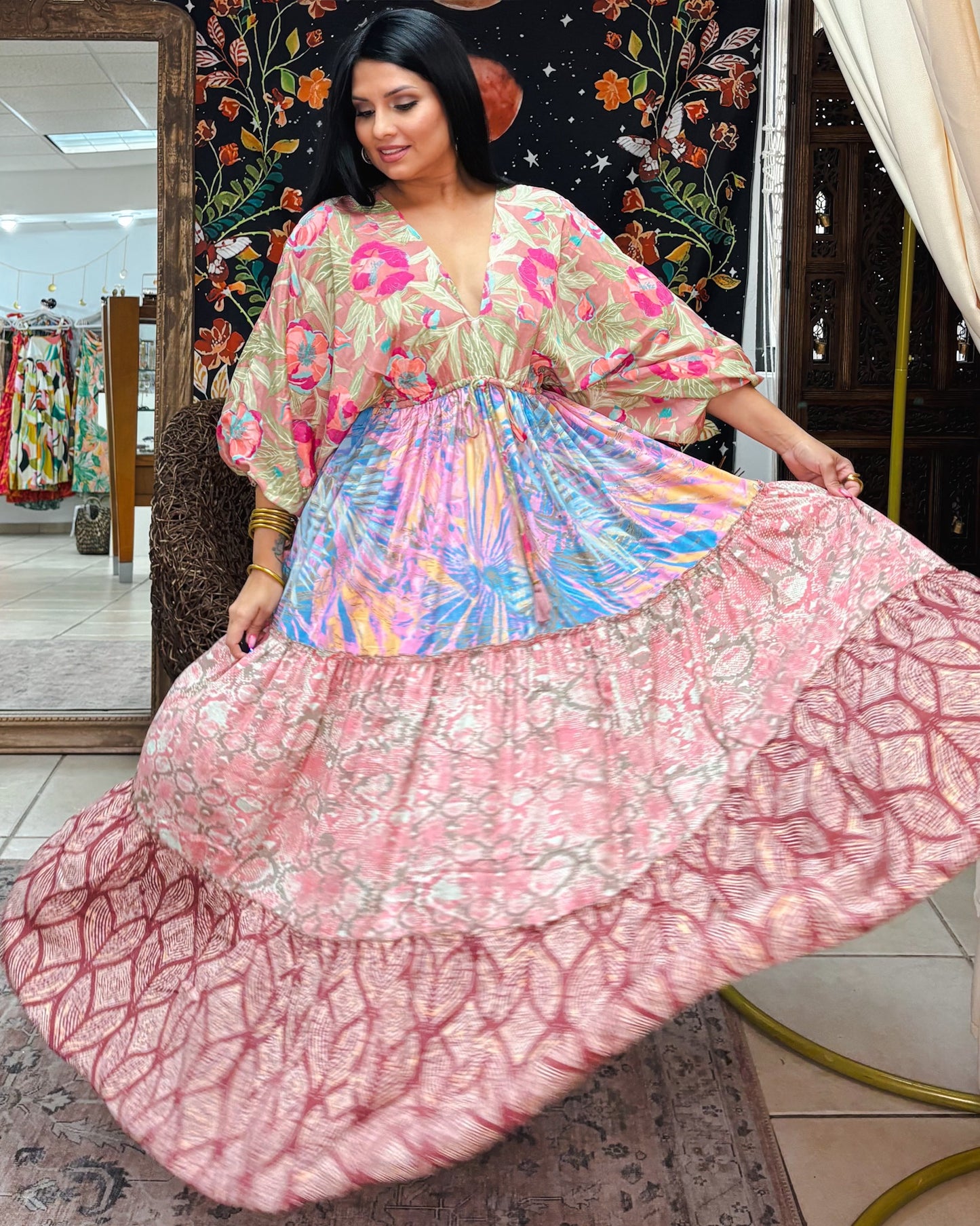 Nelly Patchwork Maxi Dress