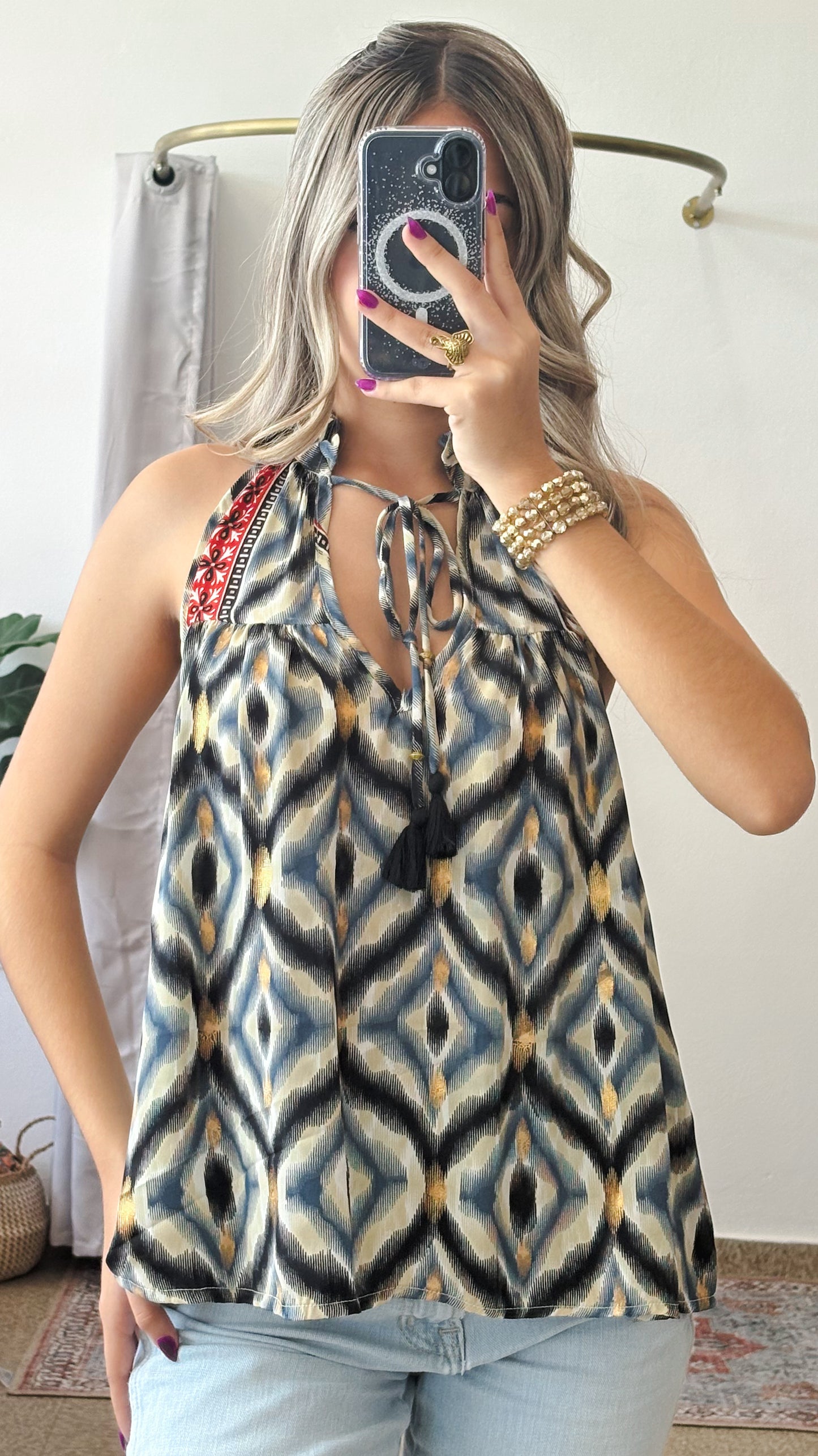 Ruffle Neck Top