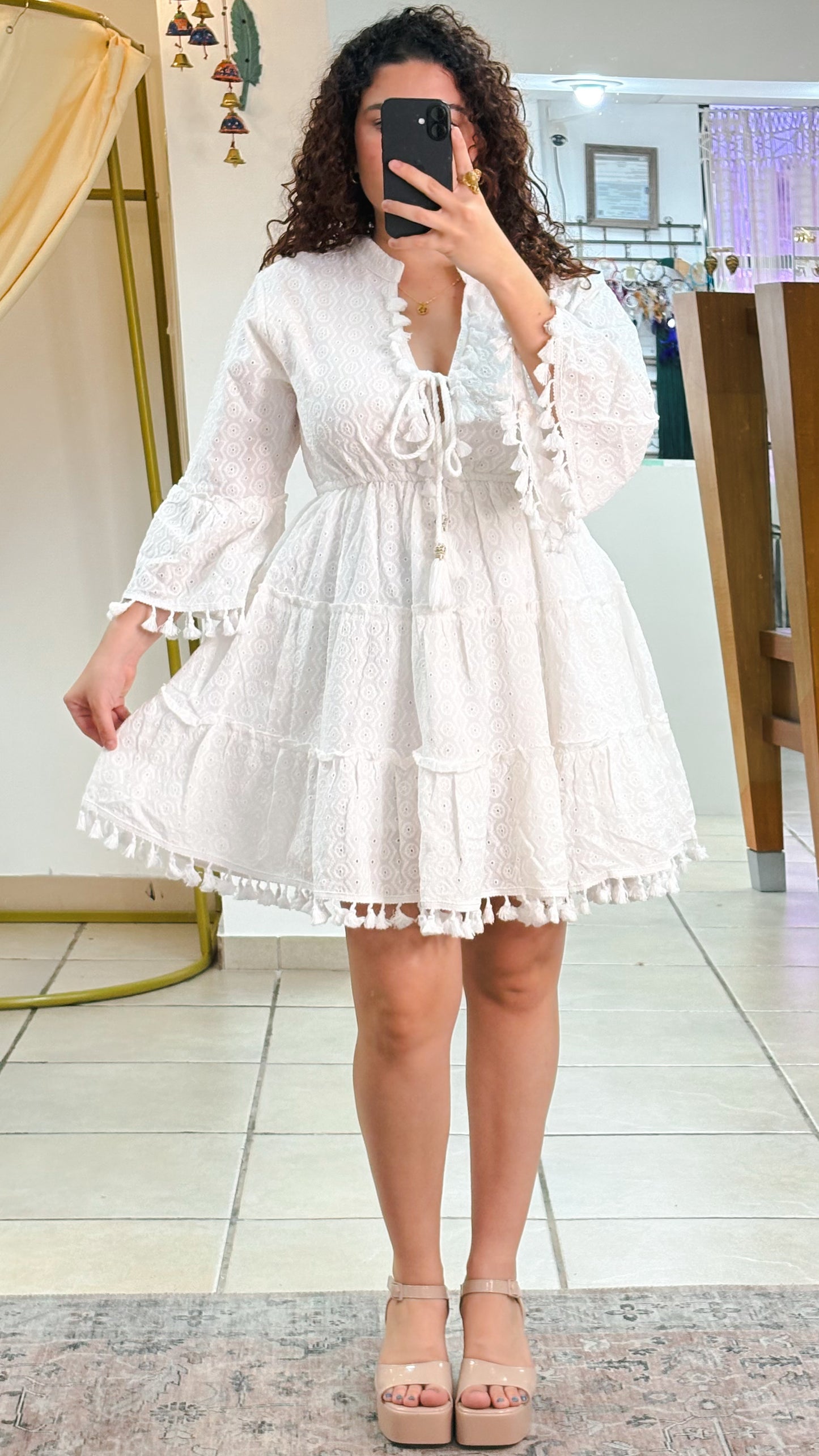 Gypsy Whisper Dress-White