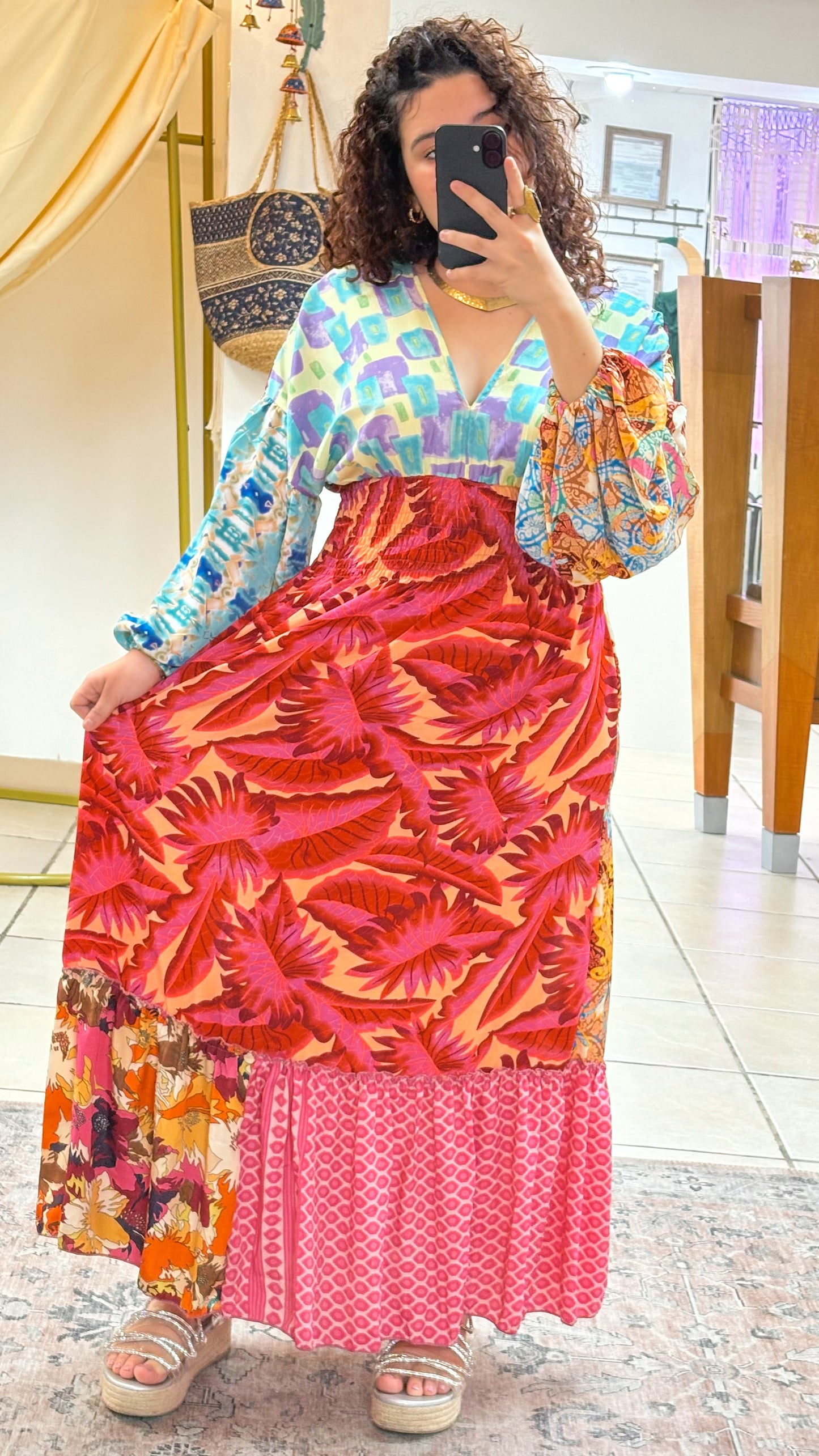 Ahvi Patchwork Maxi Dress