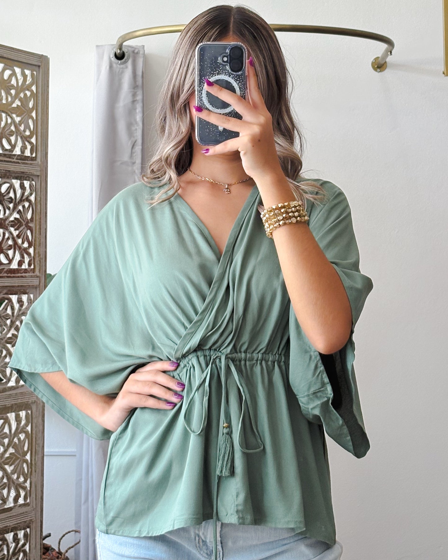 Maracaibo Top-Sage Green