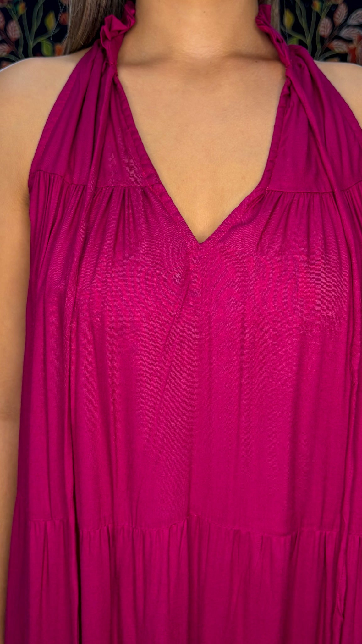 Ruffle Neck Maxi Dress