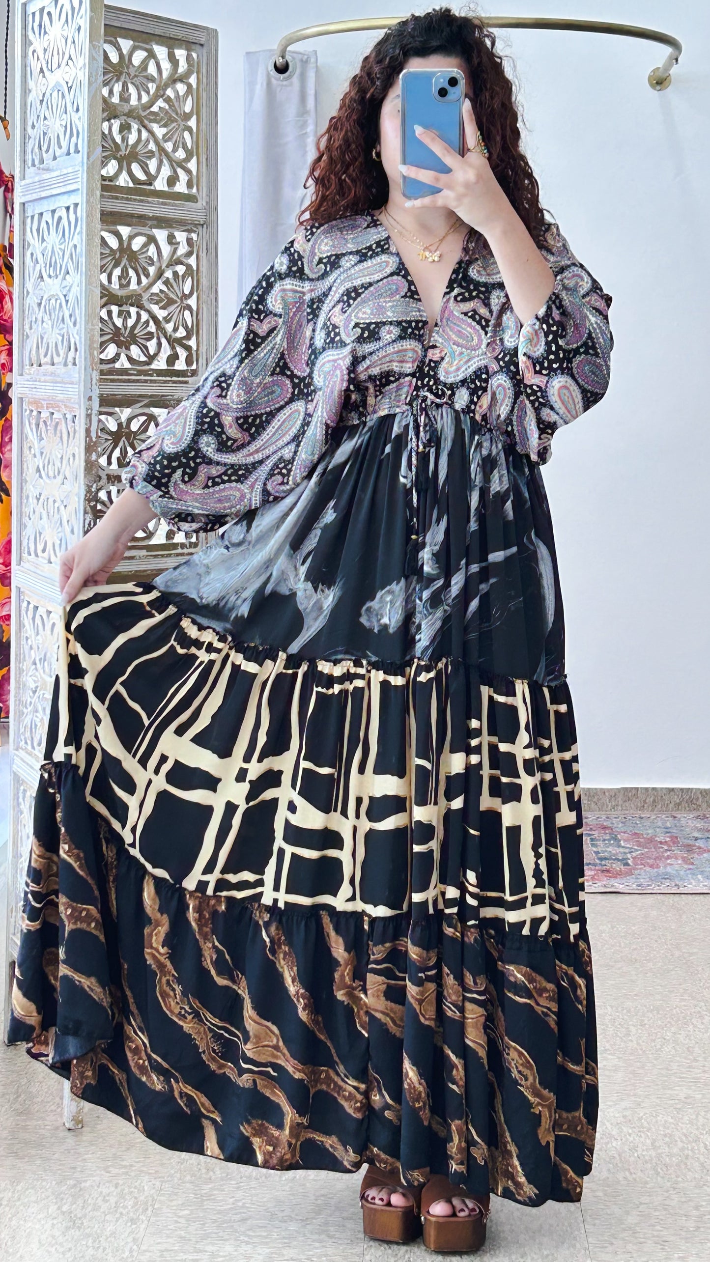 Nelly Patchwork Maxi Dress