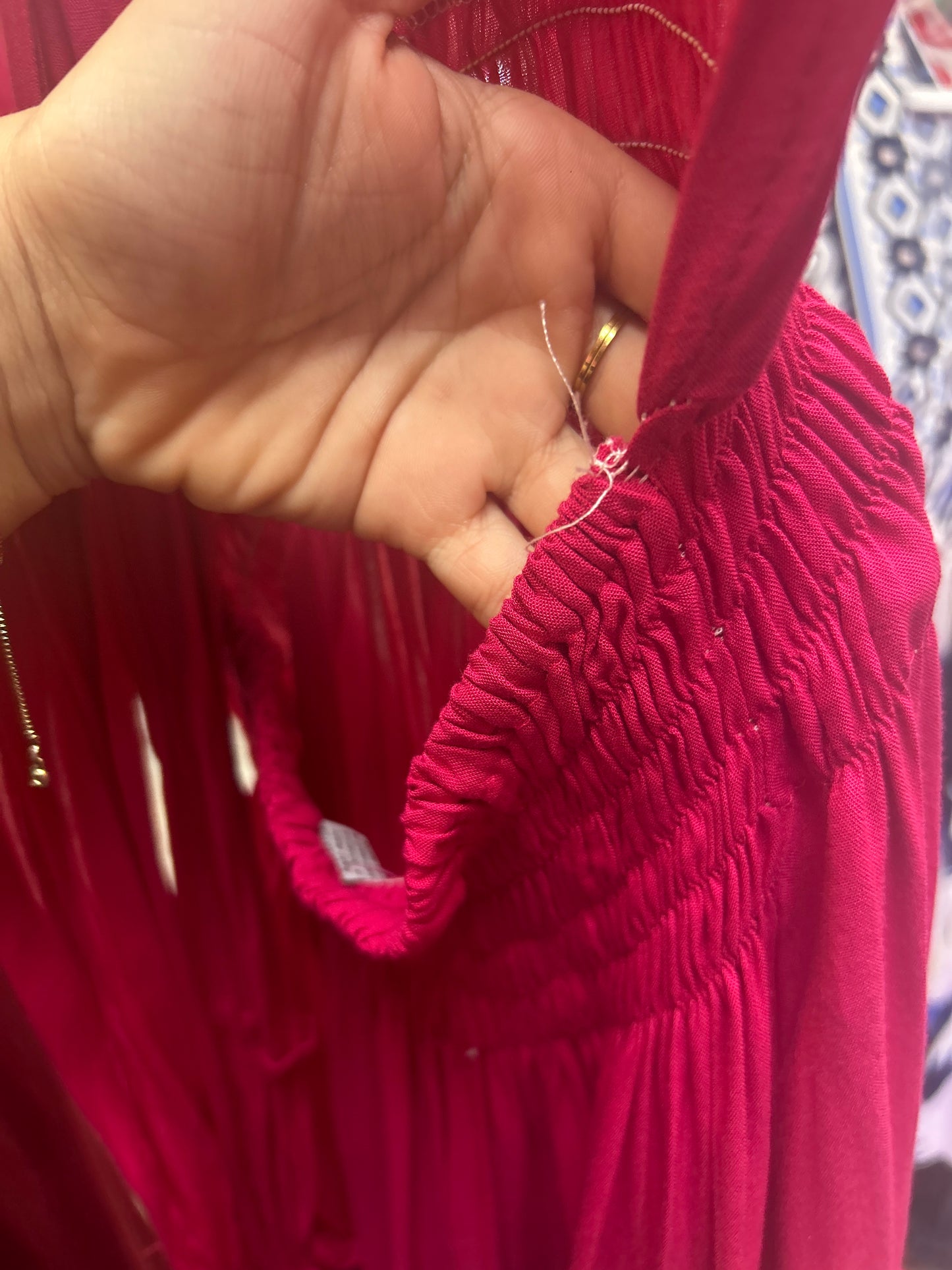 Damage Convertible Short Dress-Fucsia