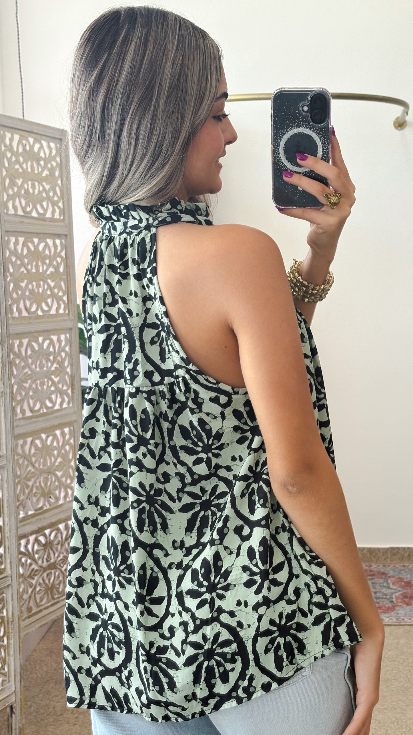 Ruffle Neck Top