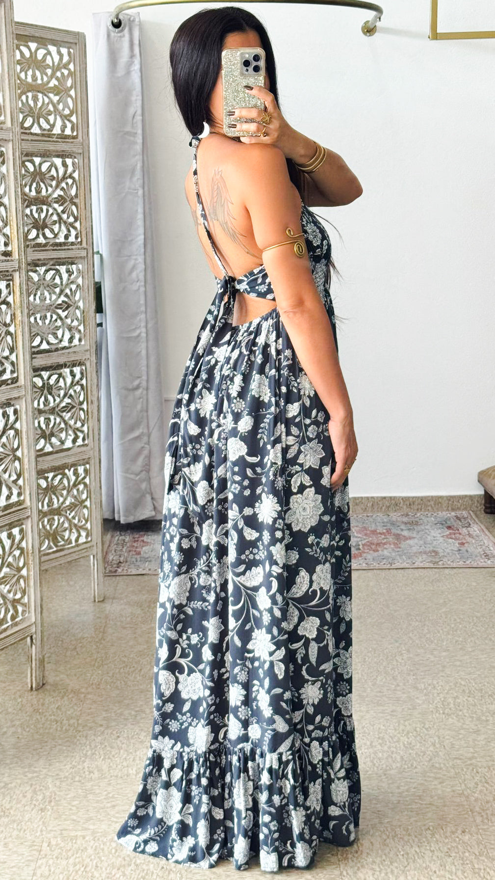Moana Maxi Dress-Charcoal Gray