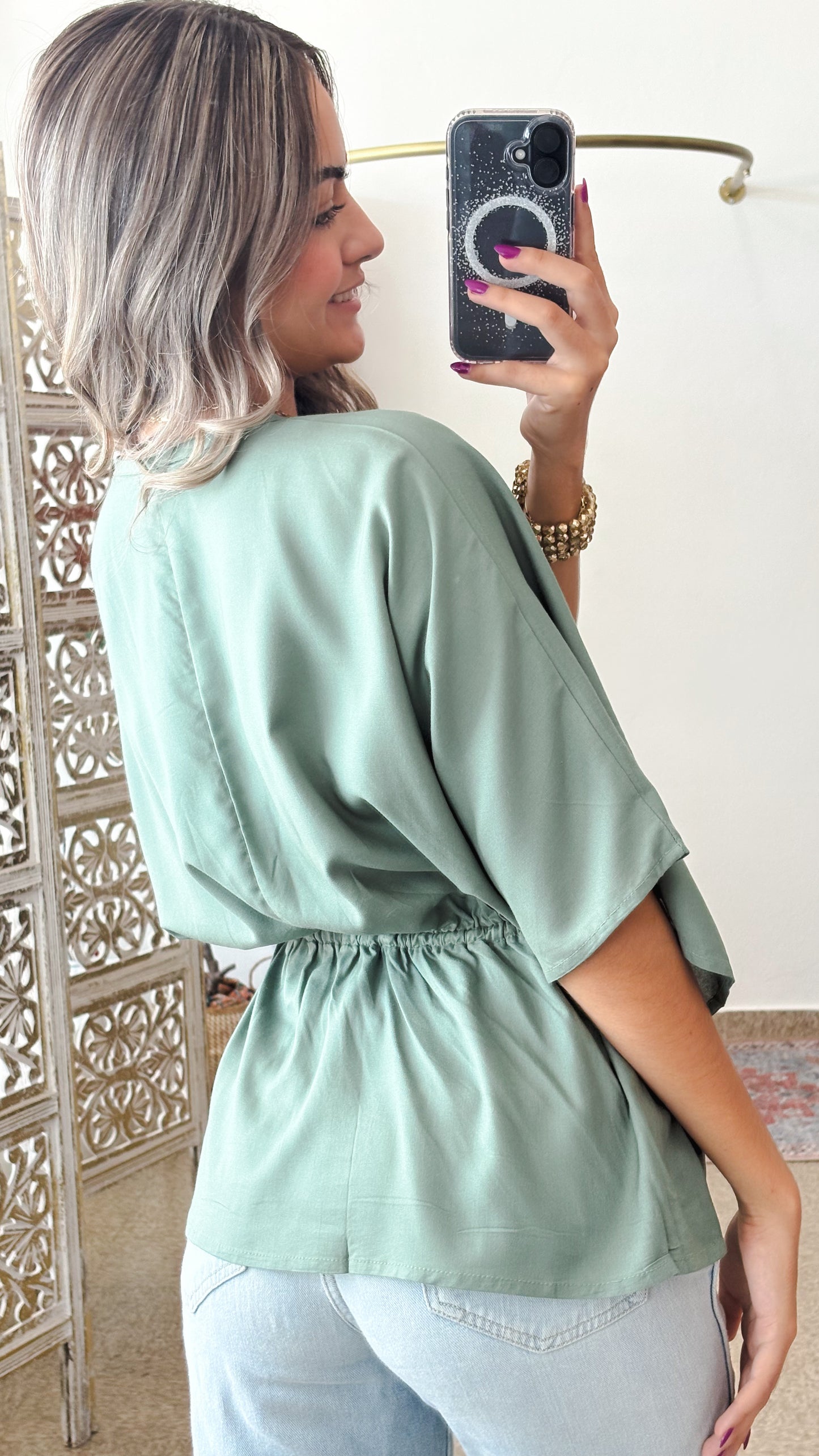 Maracaibo Top-Sage Green