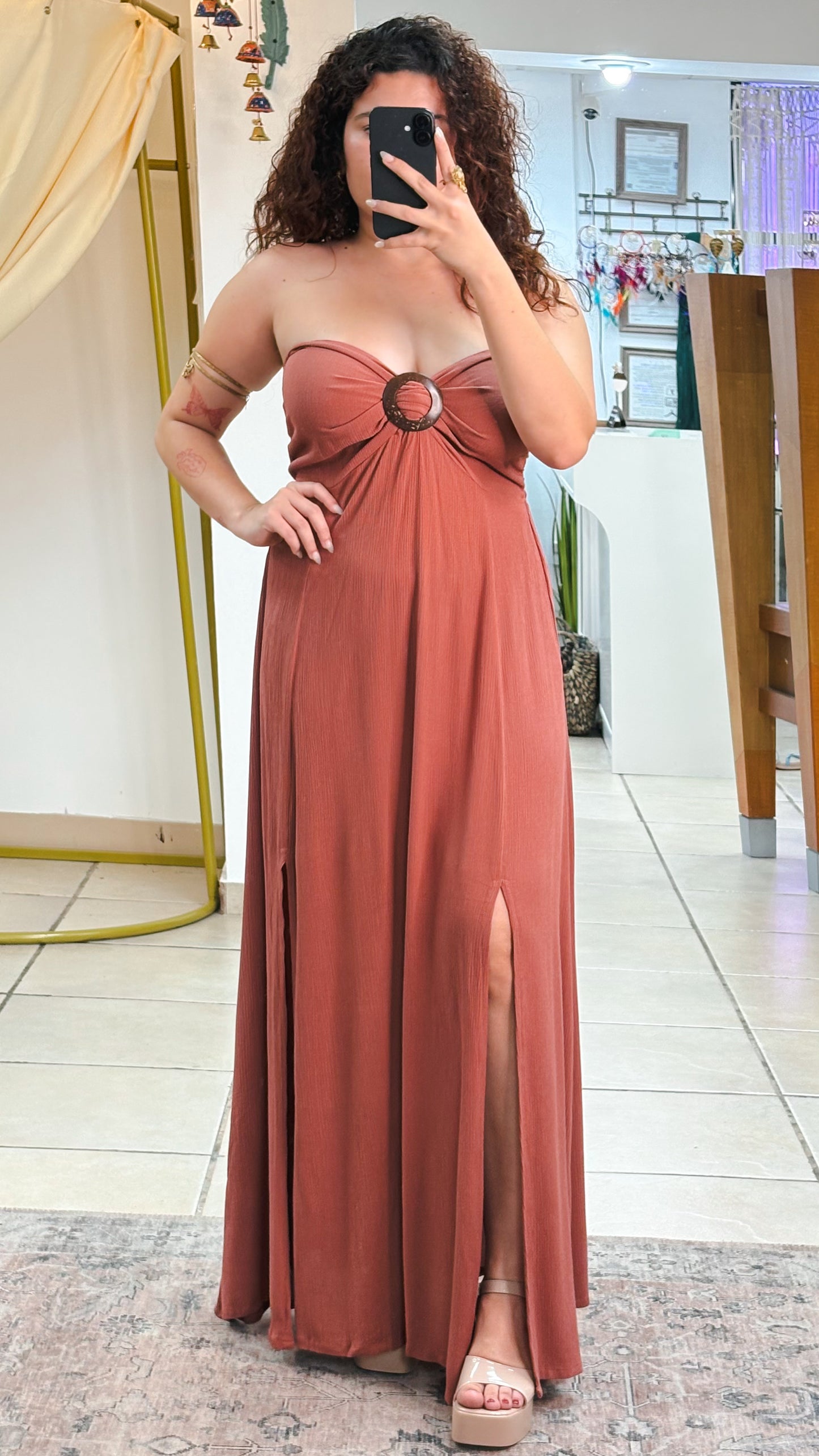 Hanya Dress-Brown