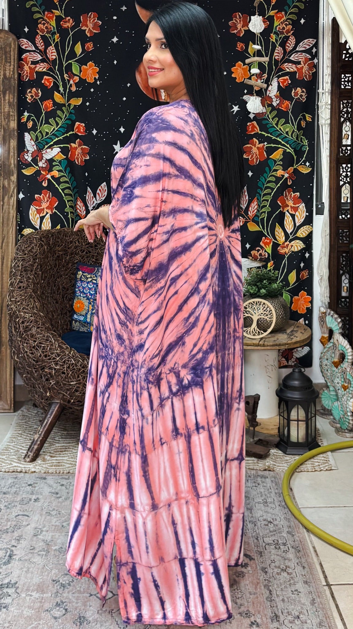 Zafiro Kaftan Dress-Pink