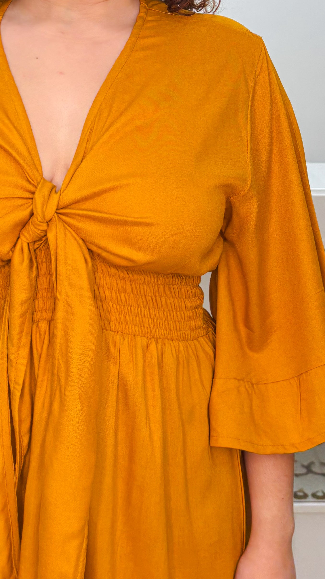 Nomad Short Dress-Mustard