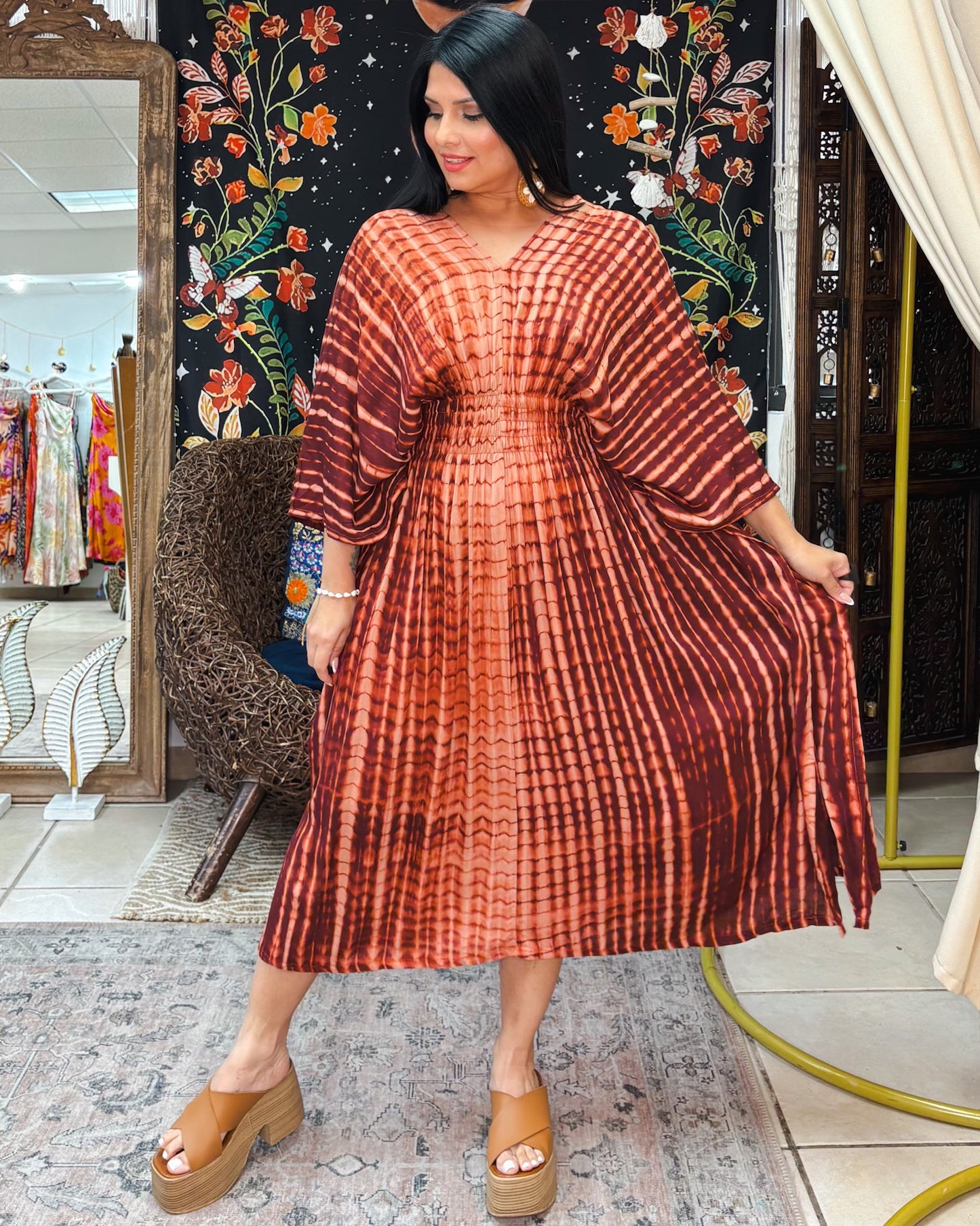 Vellamar Kaftan Midi Dress
