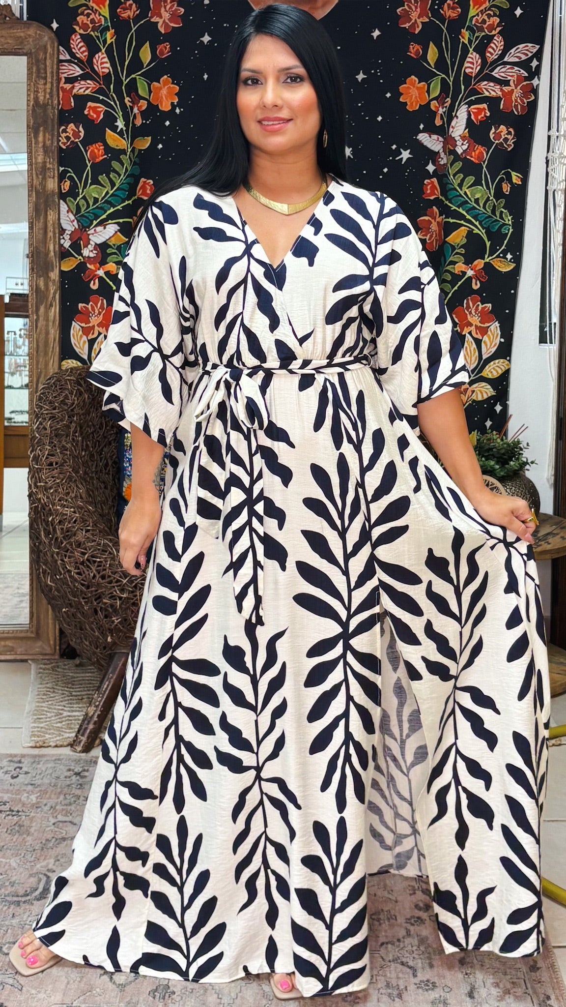 Delilah Maxi Dress-Navy