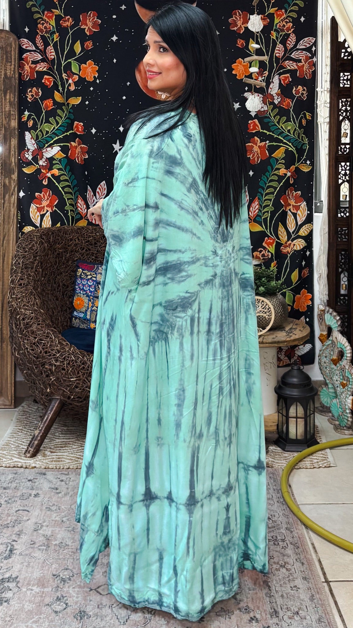 Zafiro Kaftan Dress-Mint