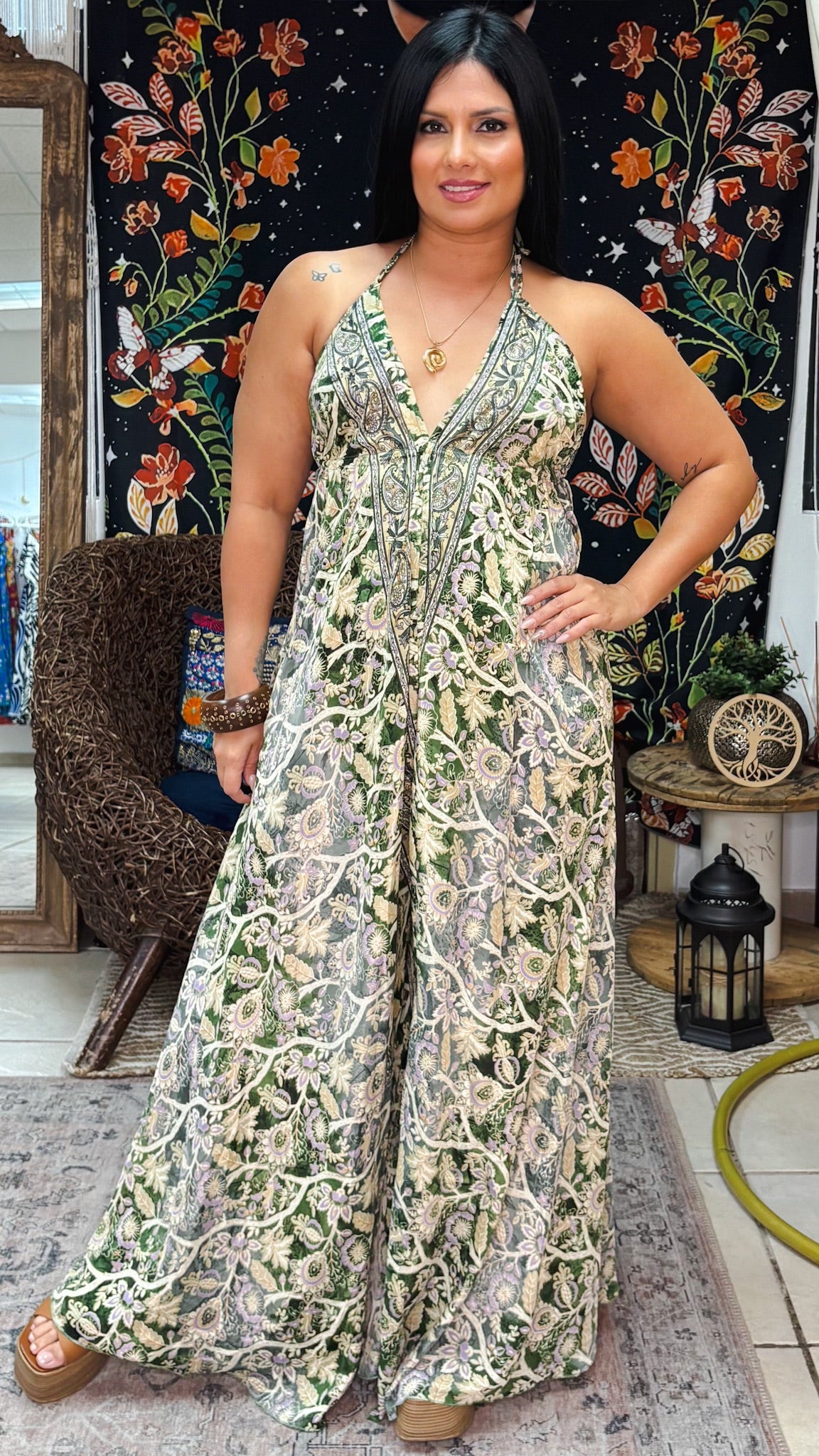 Boheme Whisper Jumpsuit-Green