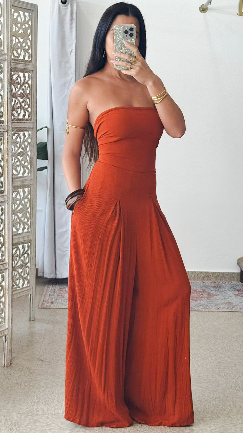 Caelum Jumpsuit-Terracotta