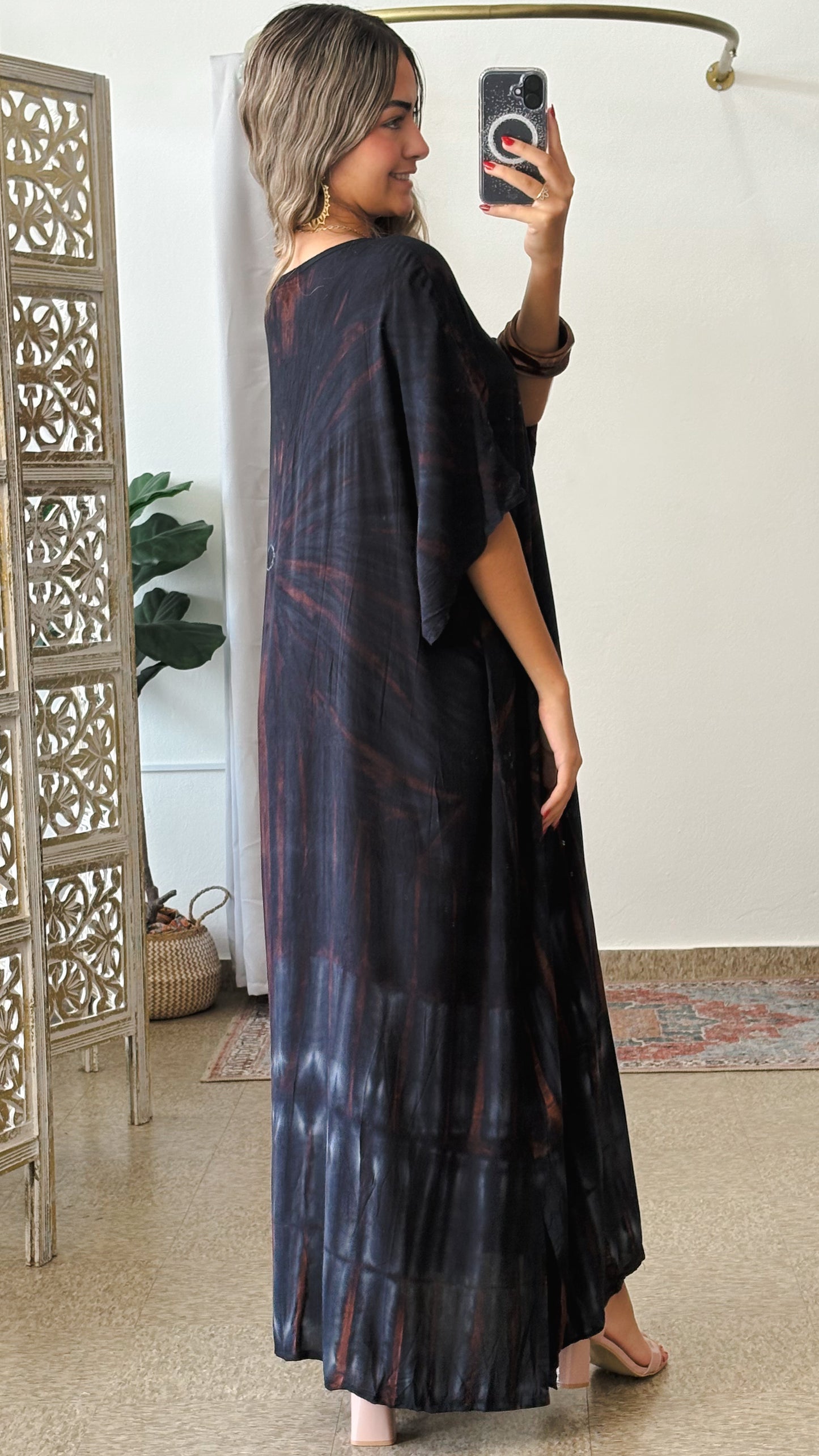 Zafiro Kaftan Dress-Black