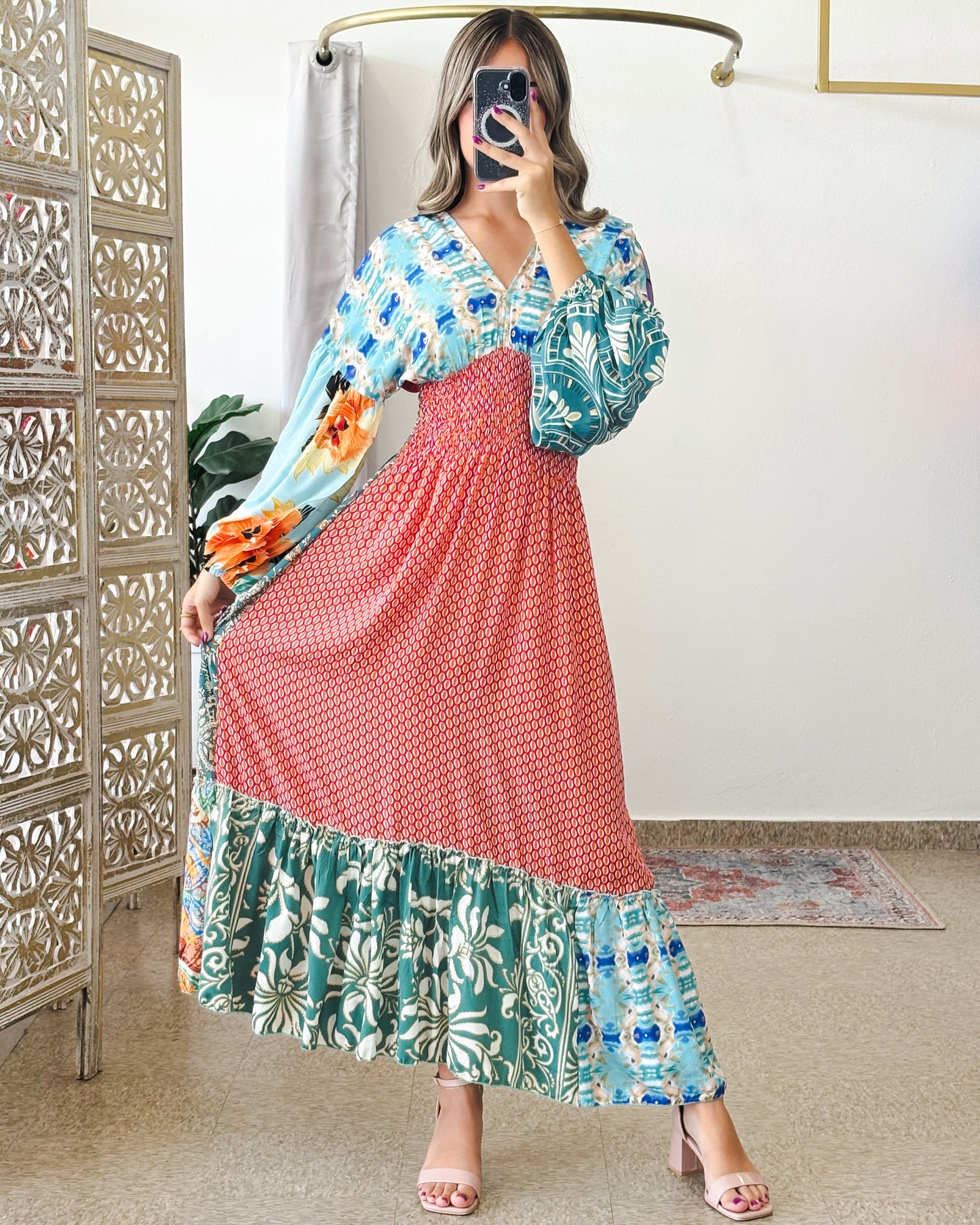 Ahvi Patchwork Maxi Dress
