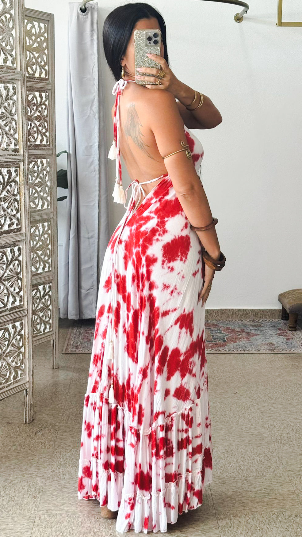 Bohemian Dress- Red