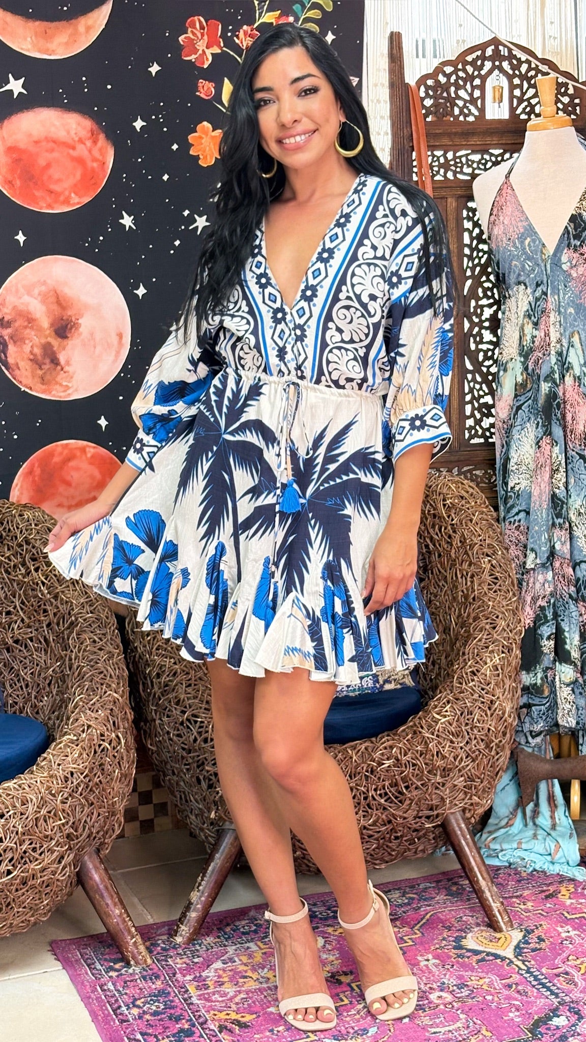 Nira Short Dress-Royal