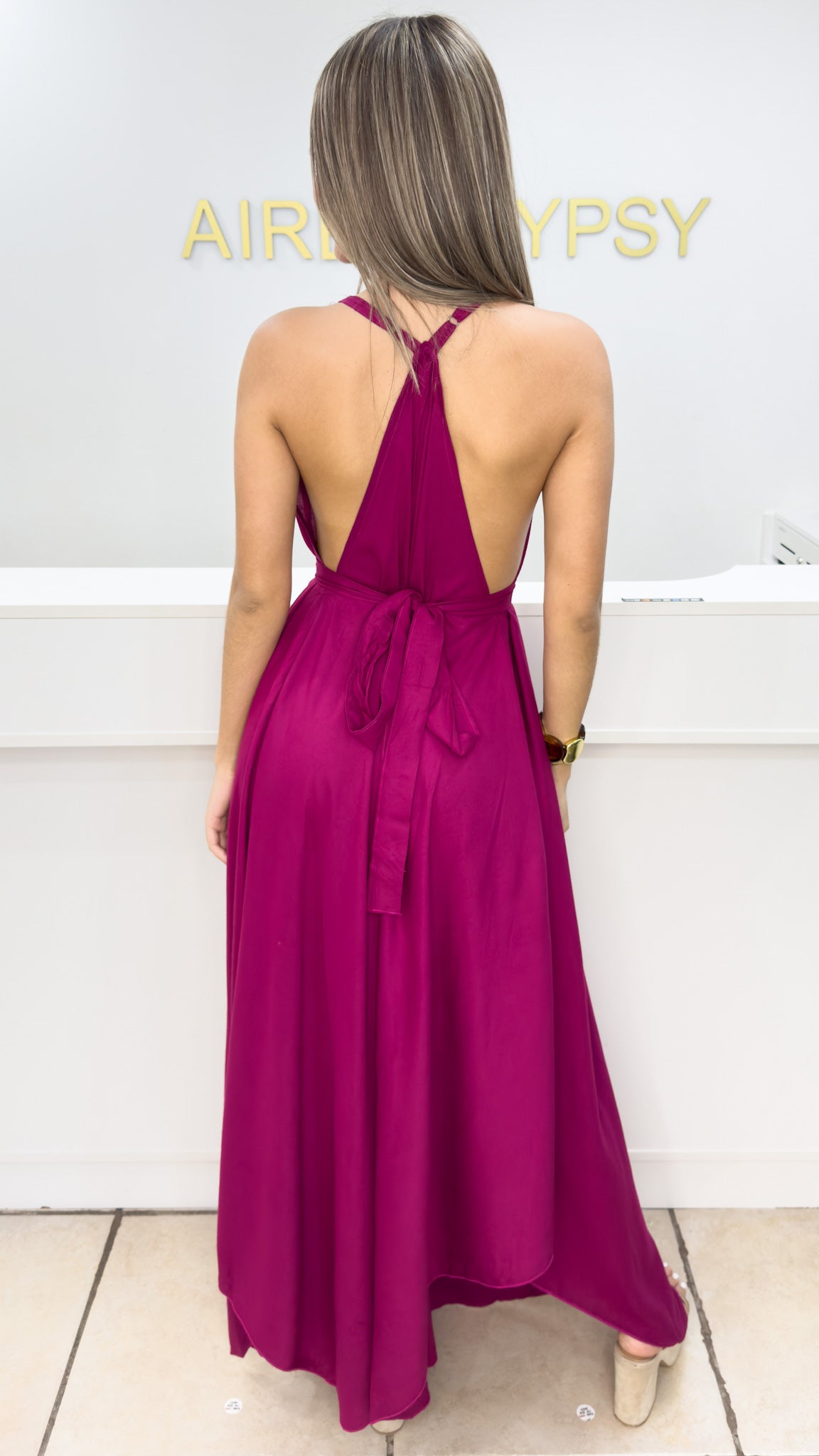 Beach Love Maxi Dress-Magenta