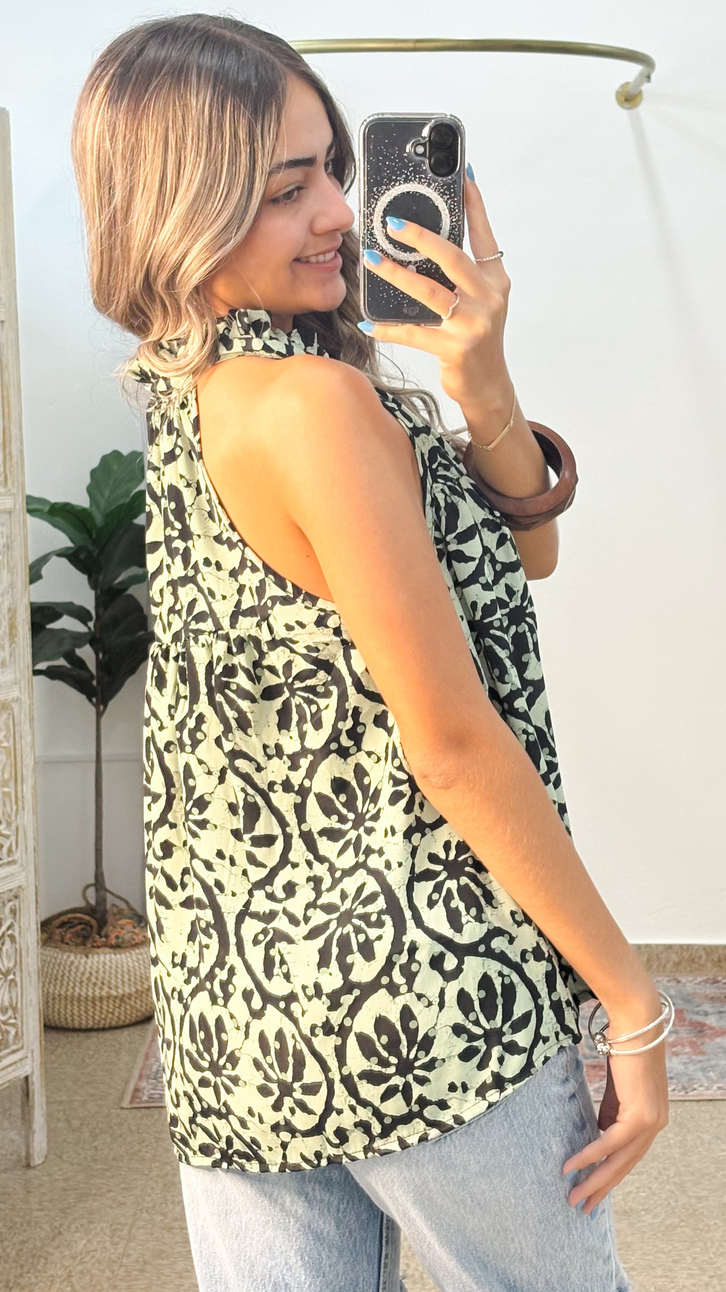 Ruffle Neck Top