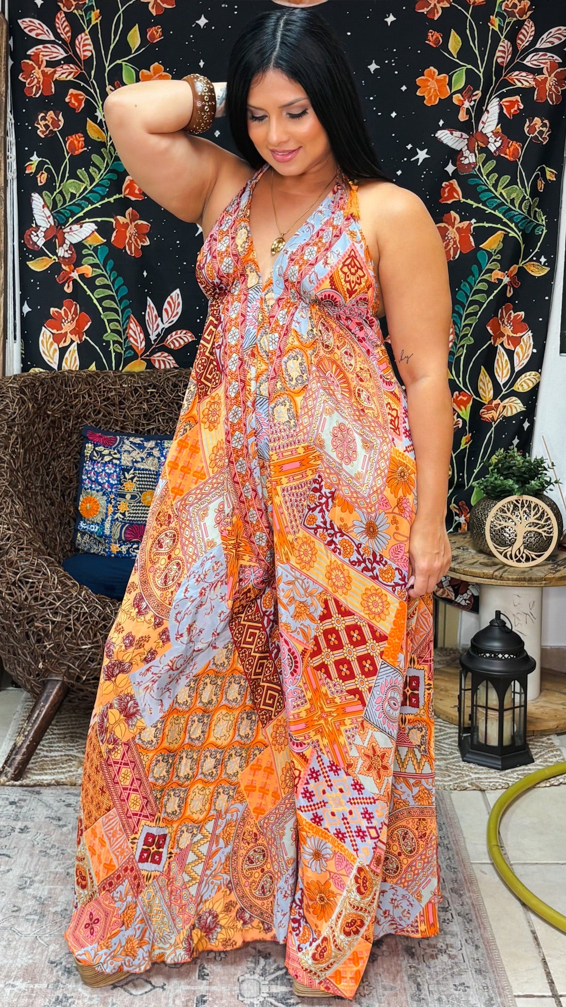 Boheme Whisper Jumpsuit-Orange