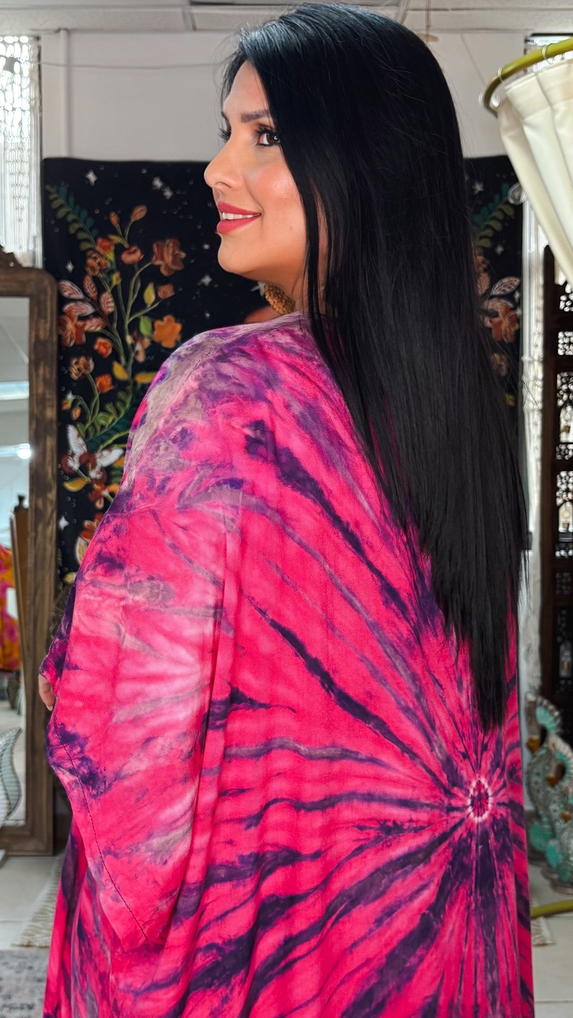 Zafiro Kaftan Dress-Fucsia
