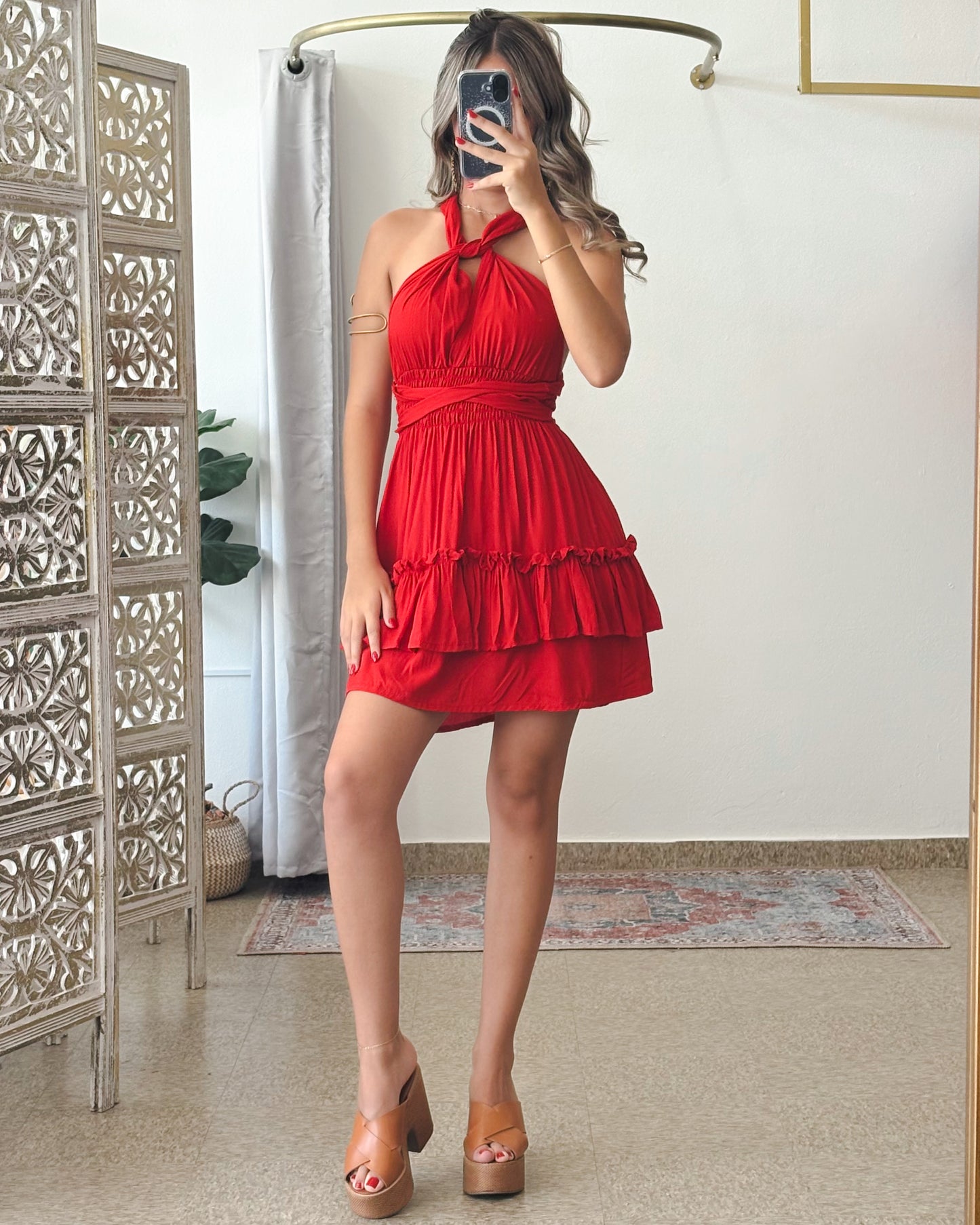 Infinity Short Dress-Red