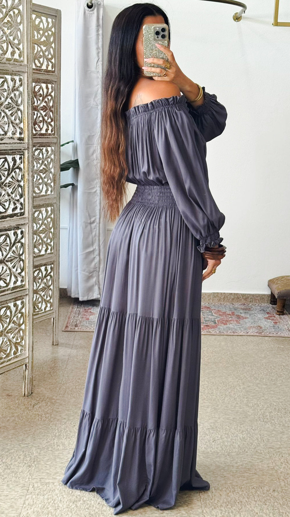 Daeva Maxi Dress-Gray