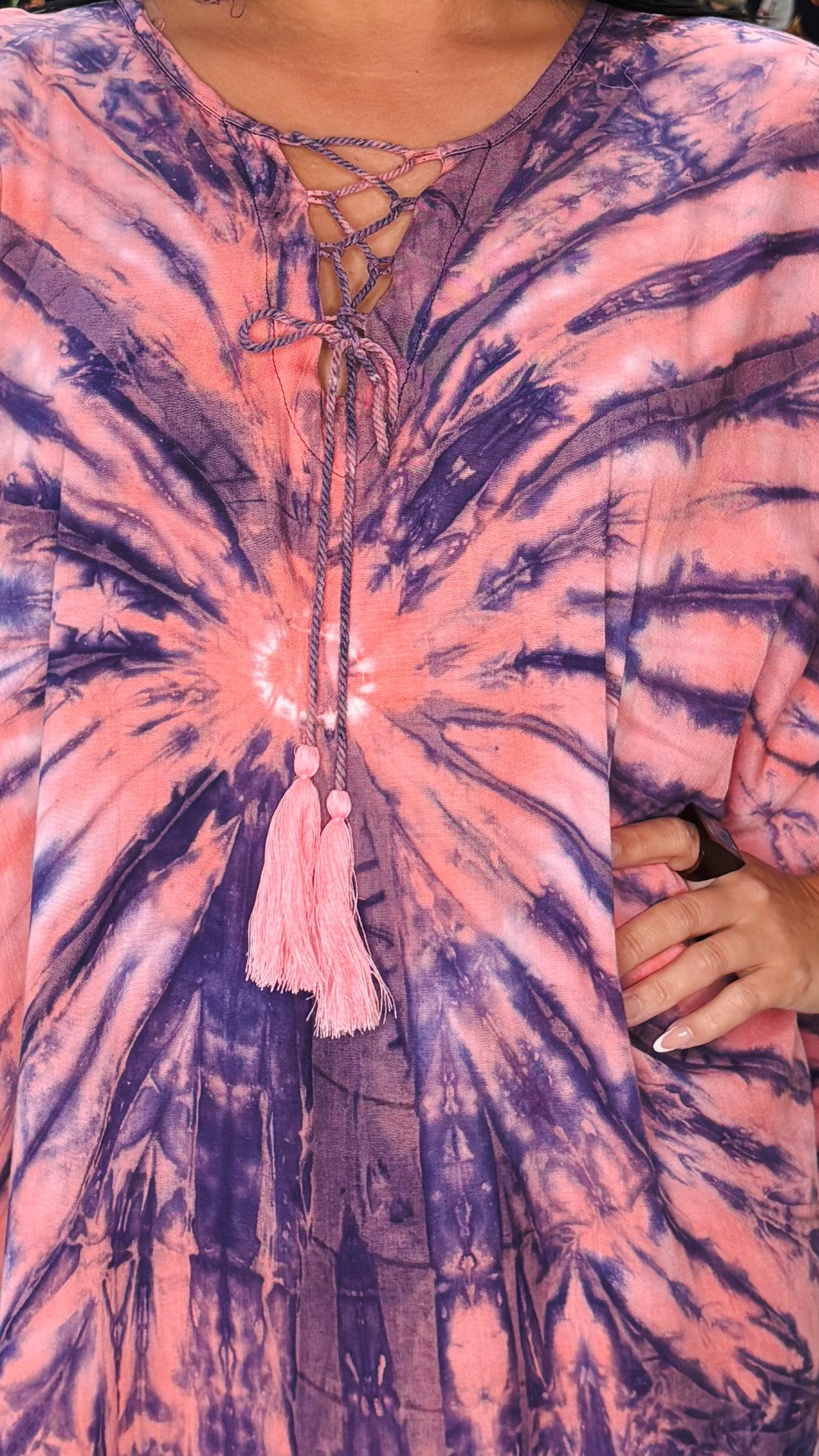 Zafiro Kaftan Dress-Pink