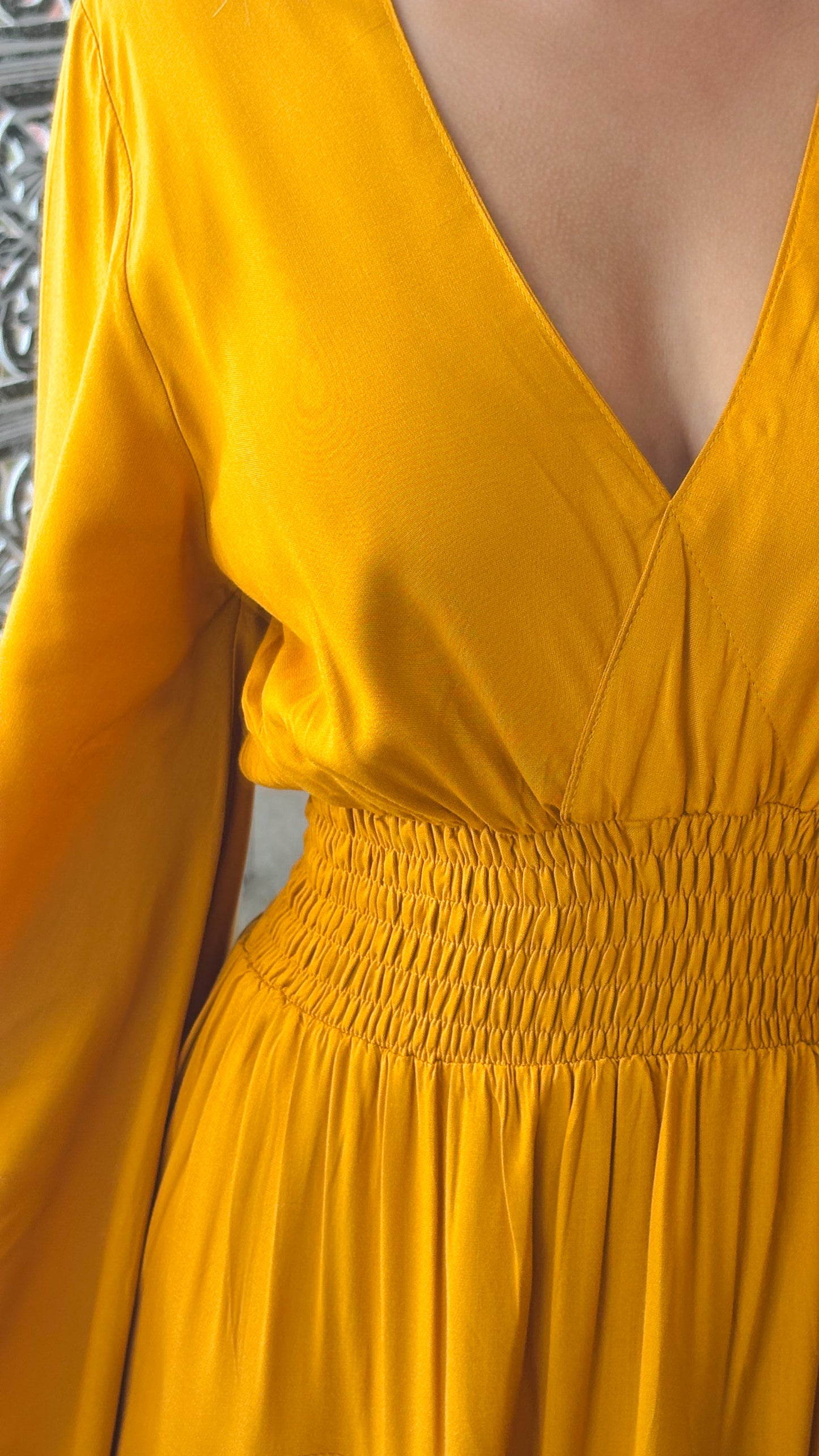 Nan Short Dress-Mustard