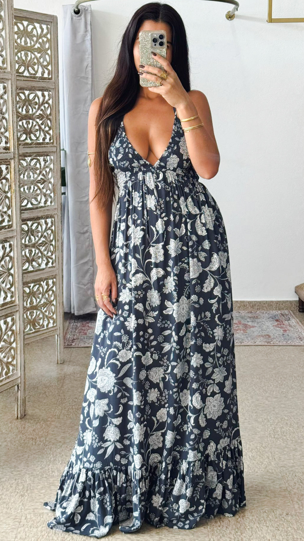 Moana Maxi Dress-Charcoal Gray