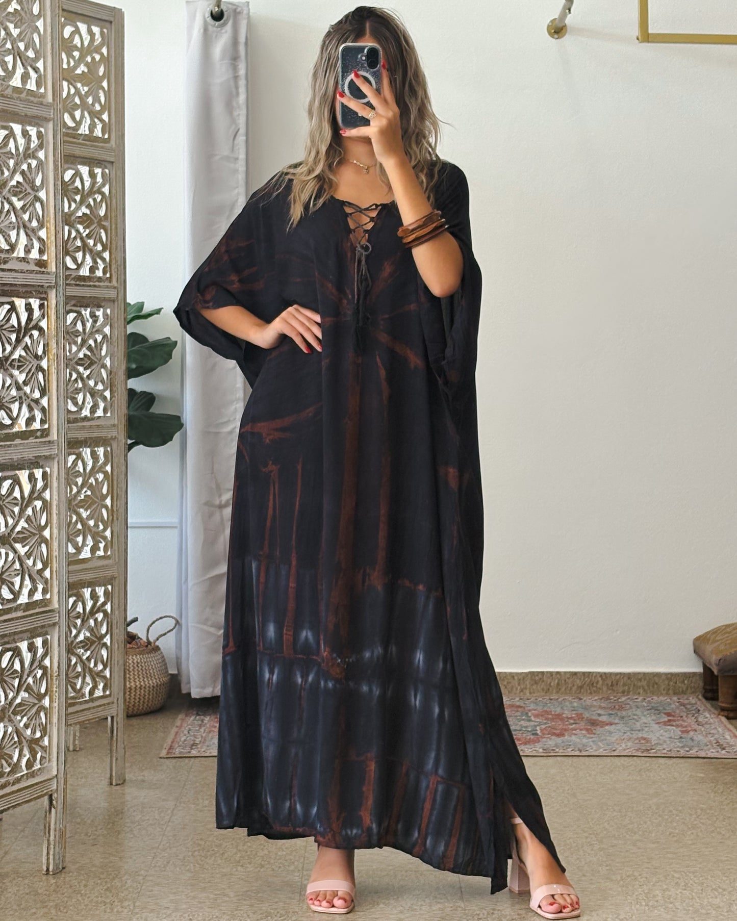 Zafiro Kaftan Dress-Black