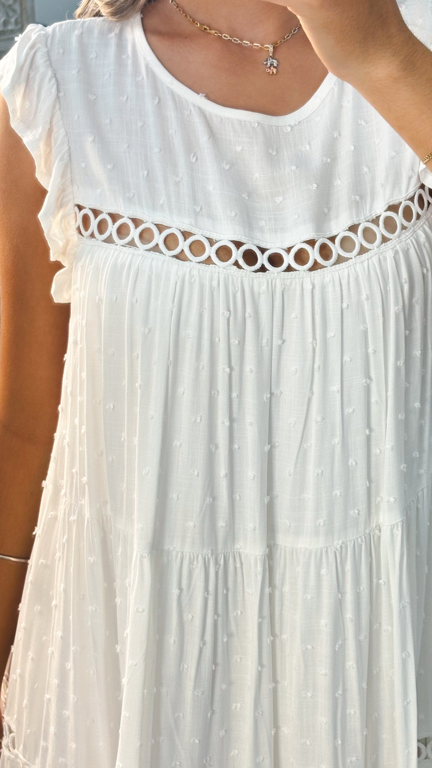 Mavis Short Dress- White