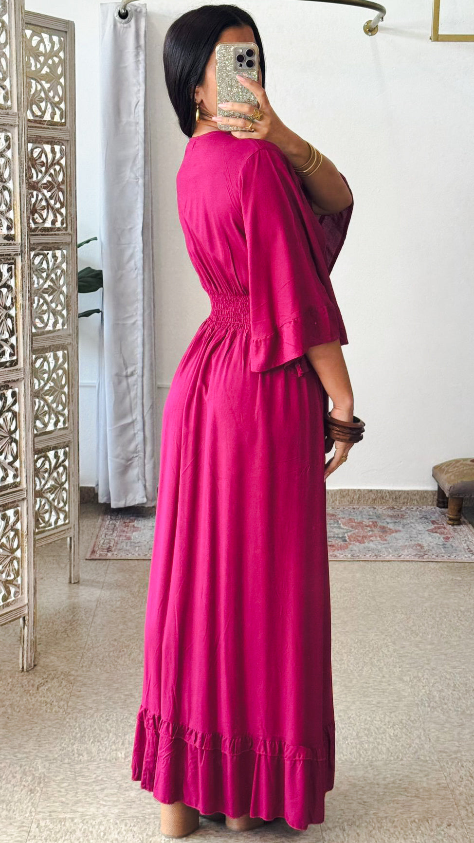 Nomad Maxi Dress-Magenta