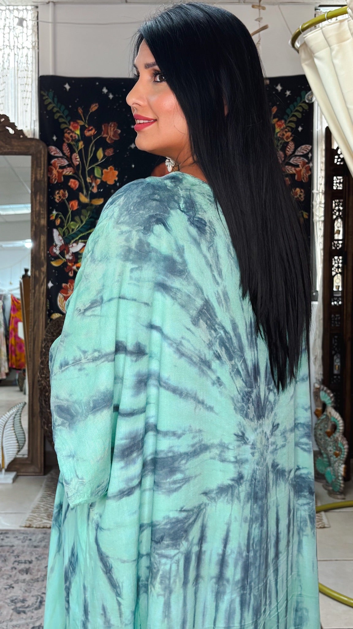Zafiro Kaftan Dress-Mint