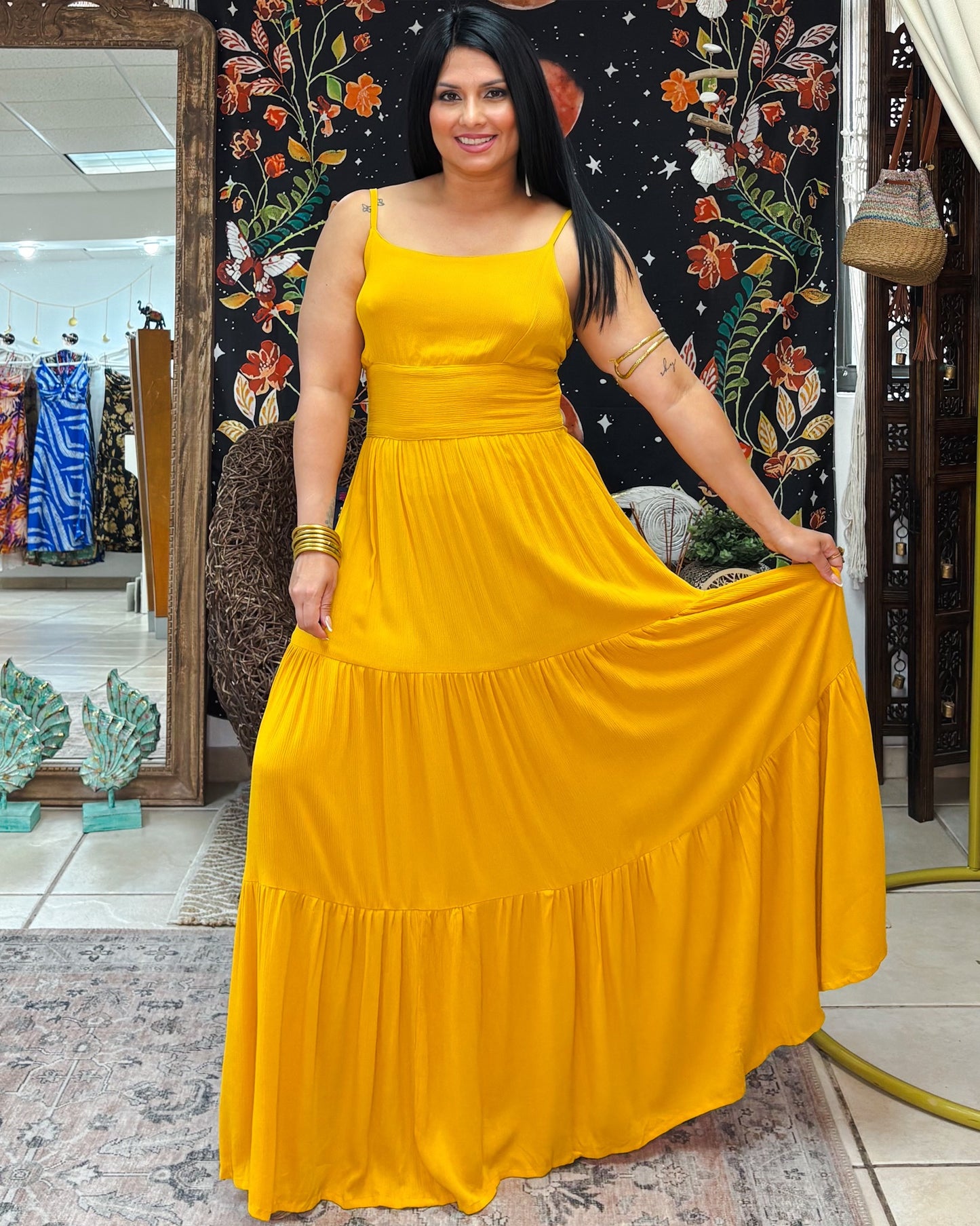 Zander Maxi Dress-Mustard