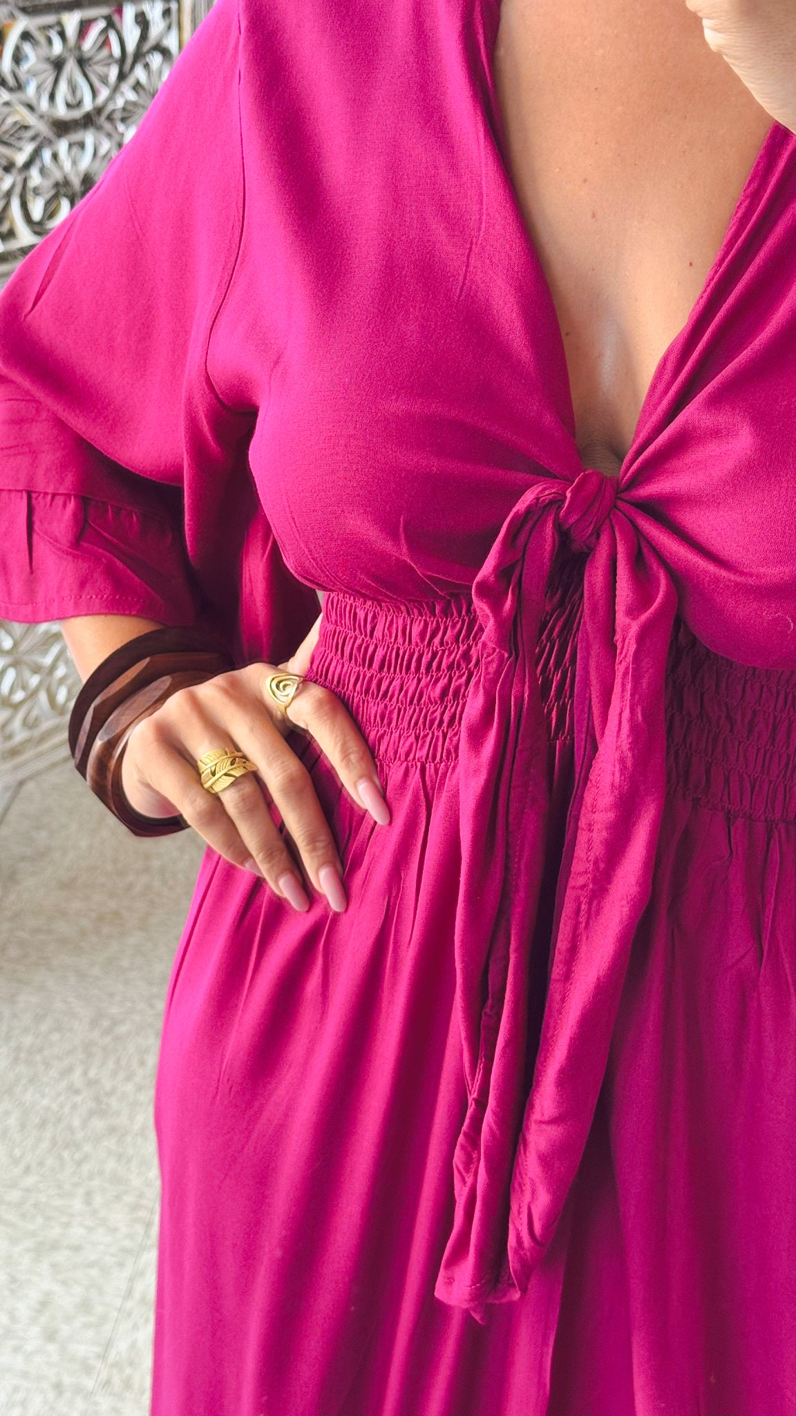 Nomad Maxi Dress-Magenta