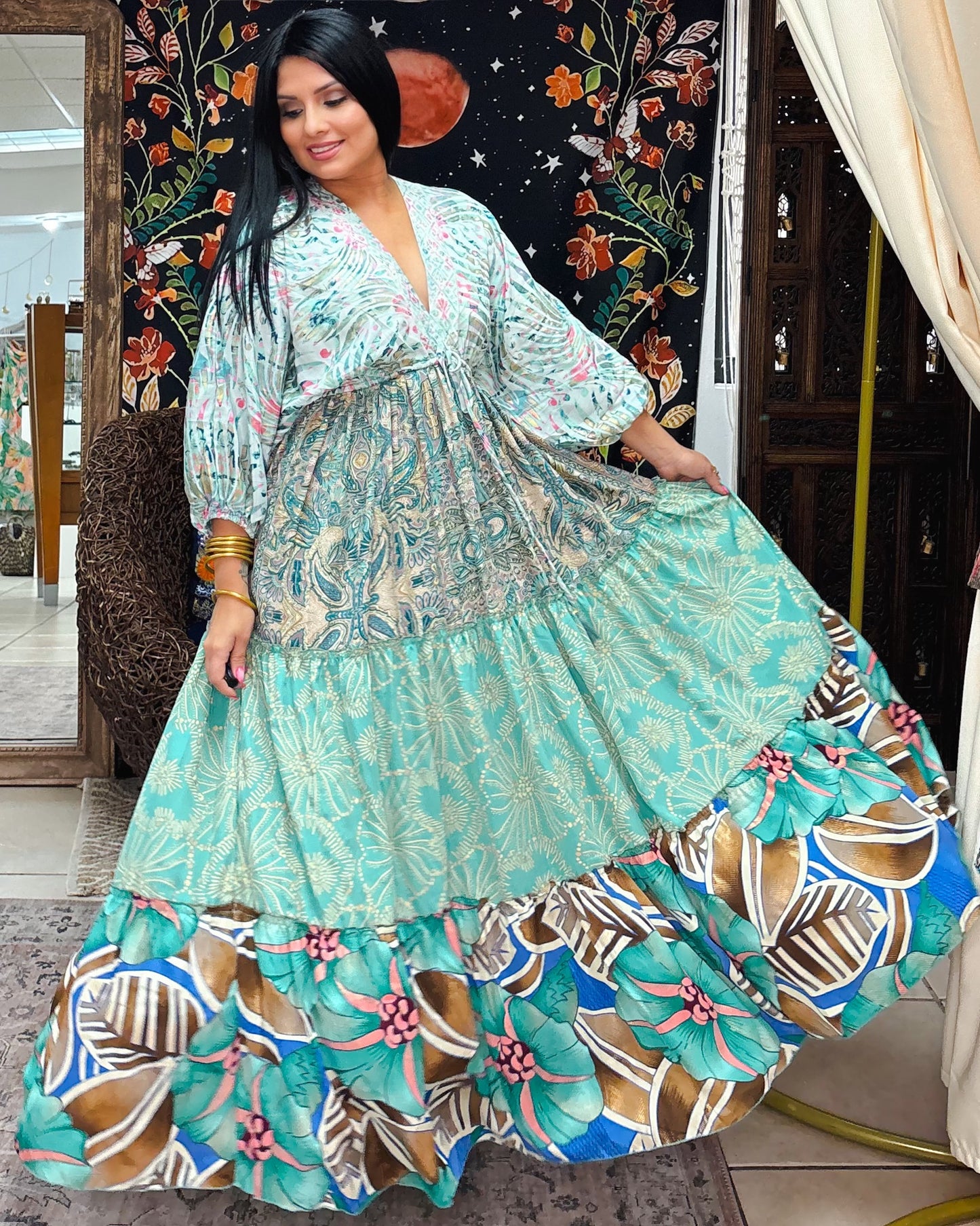 Nelly Patchwork Maxi Dress