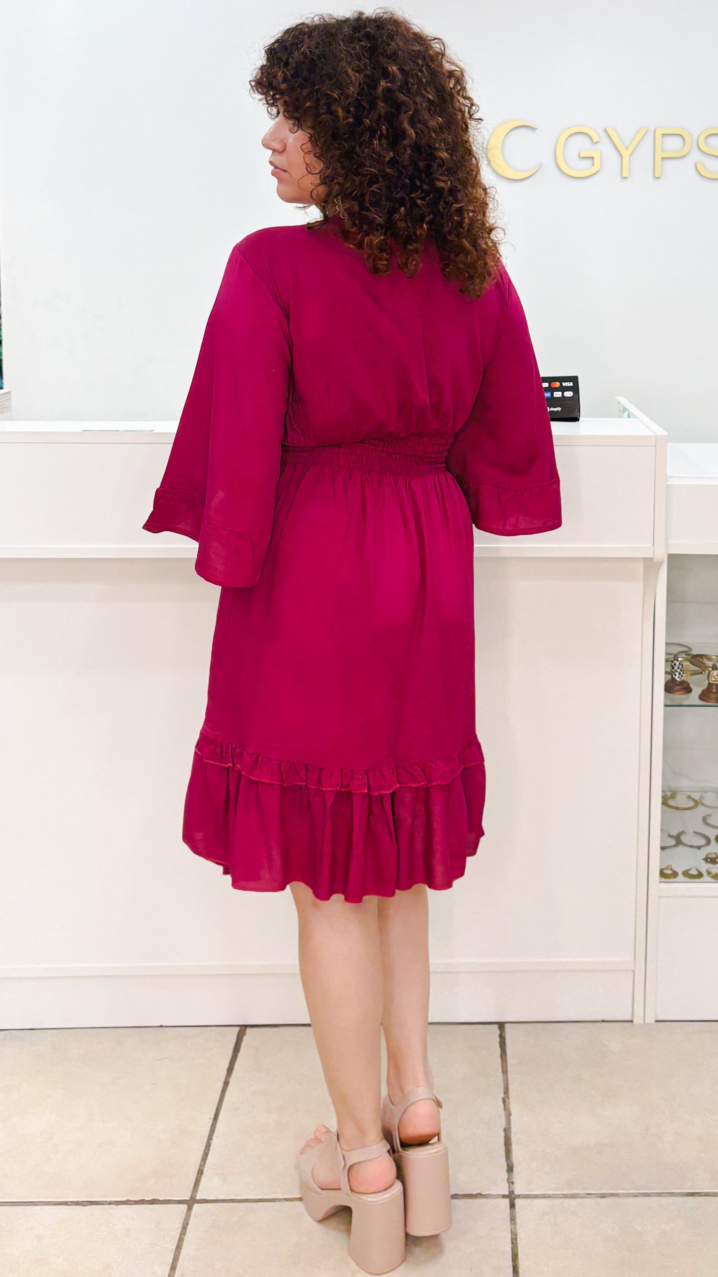 Nomad Short Dress-Magenta