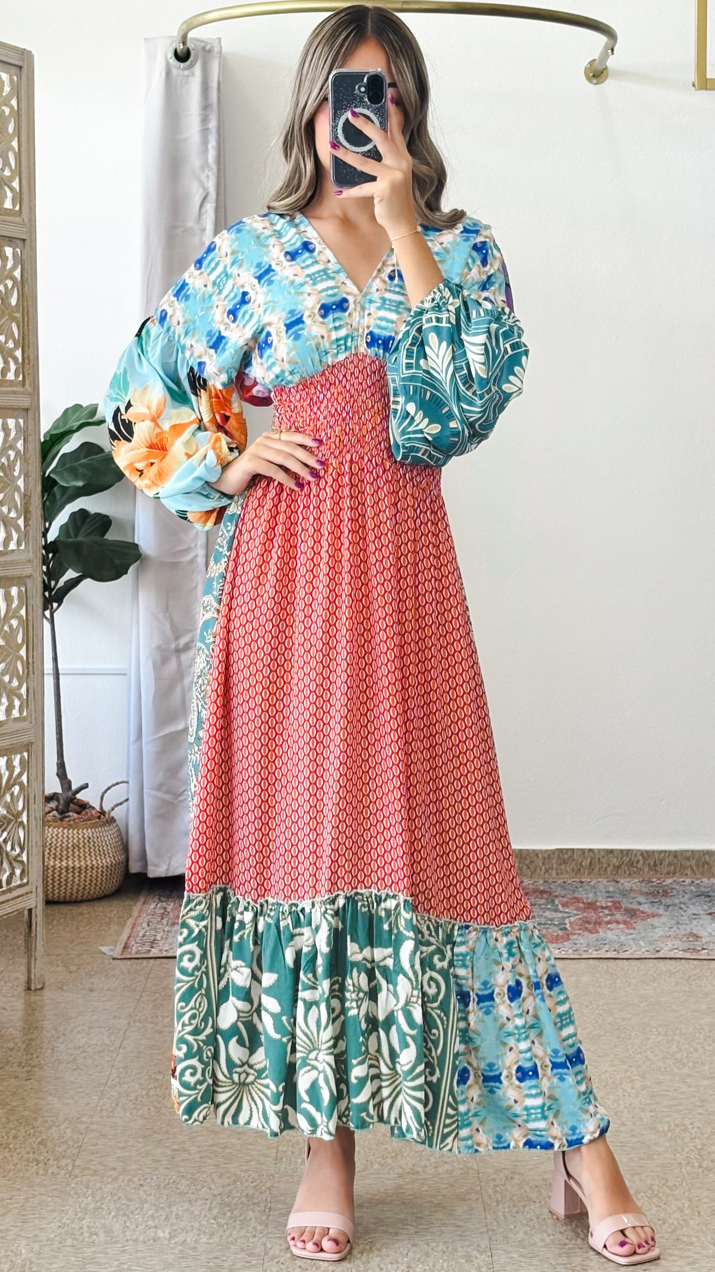 Ahvi Patchwork Maxi Dress