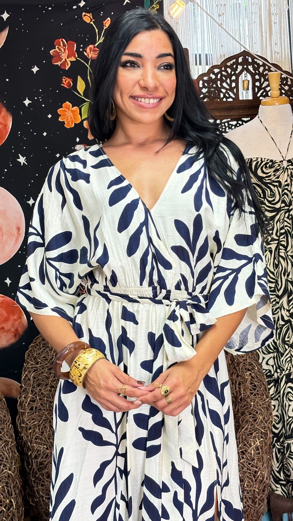 Delilah Maxi Dress-Navy
